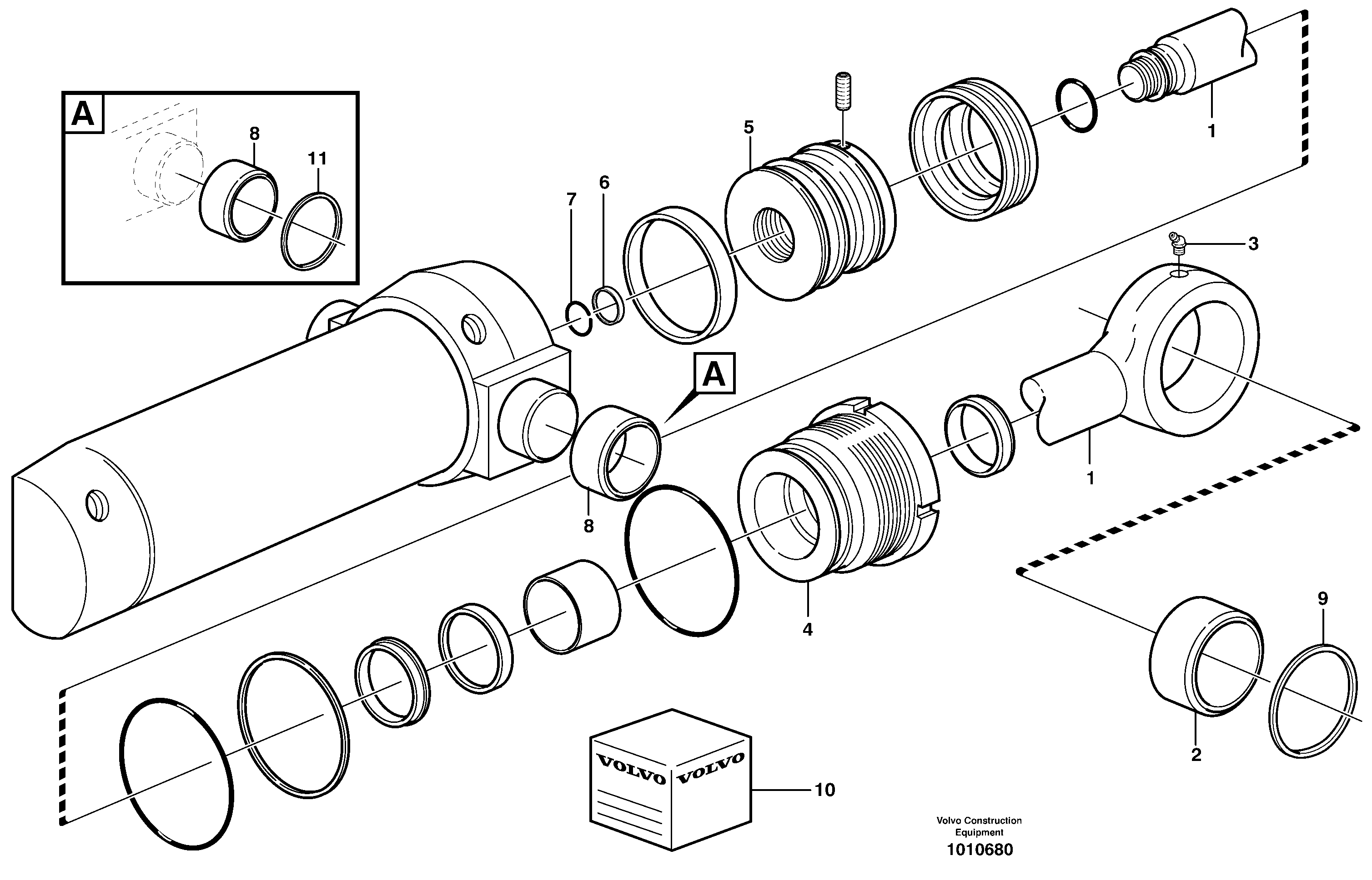 Swing cylinder — volvo parts diagram