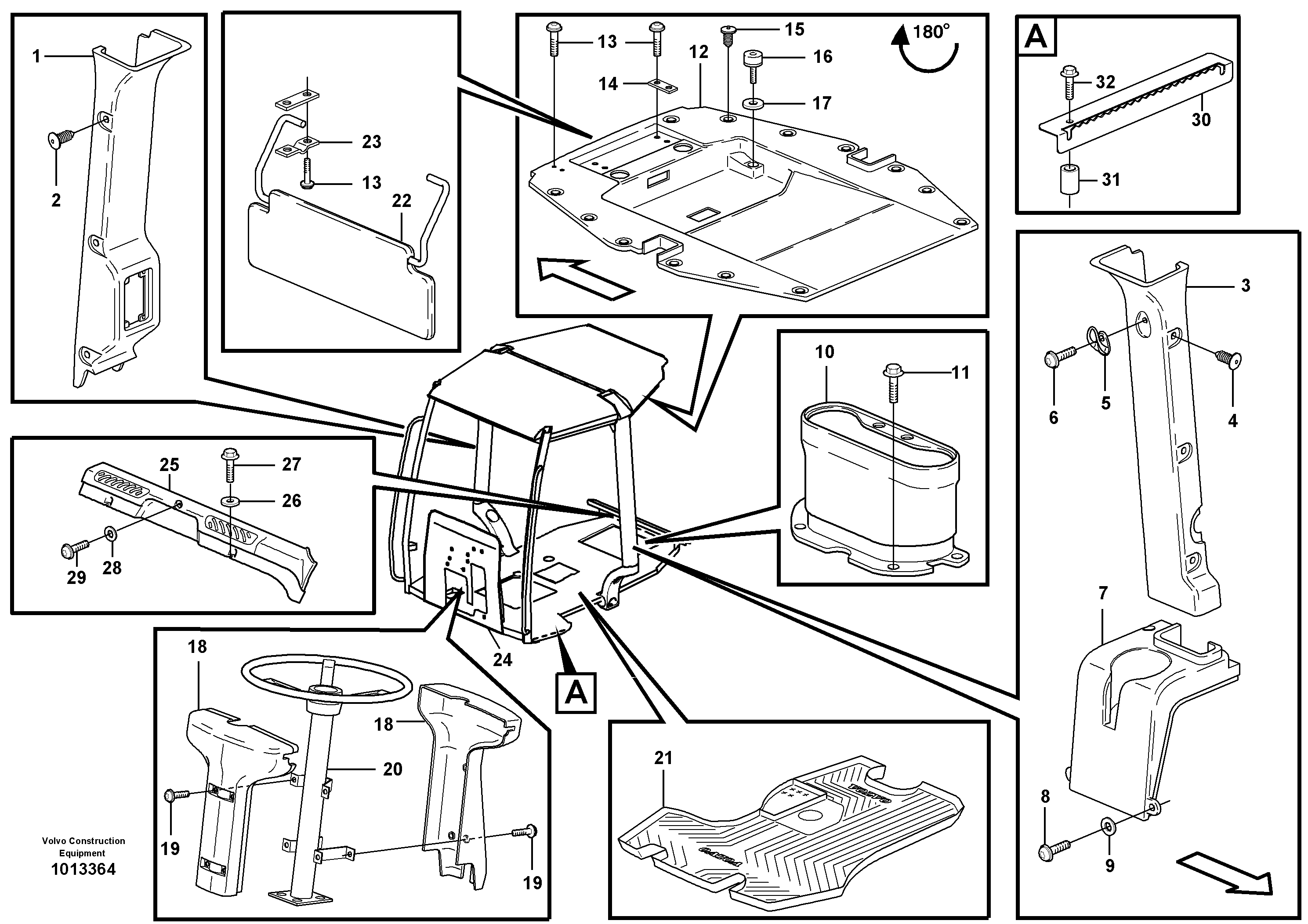 Interior components — volvo parts diagram