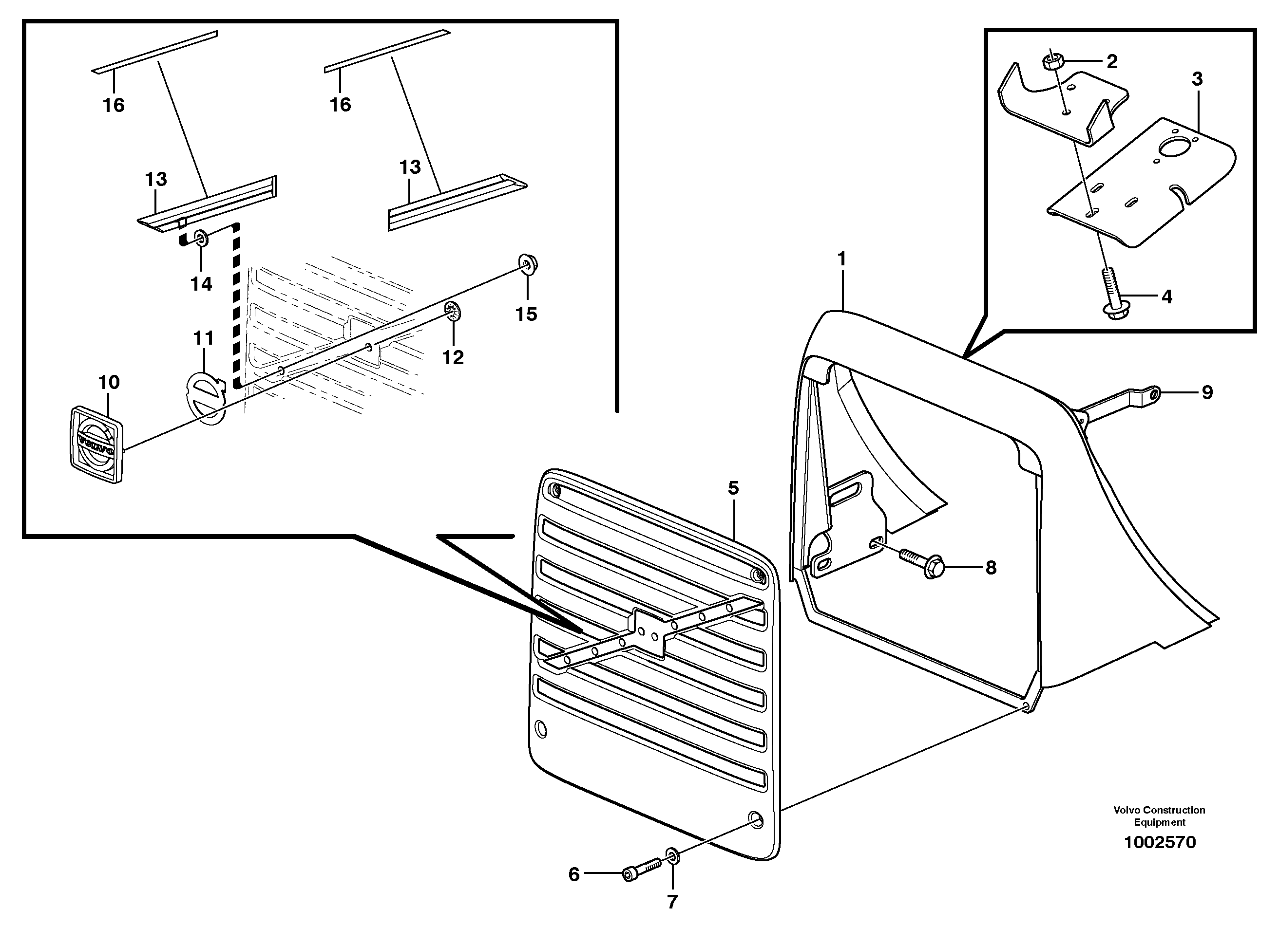 Radiator casing — volvo parts diagram