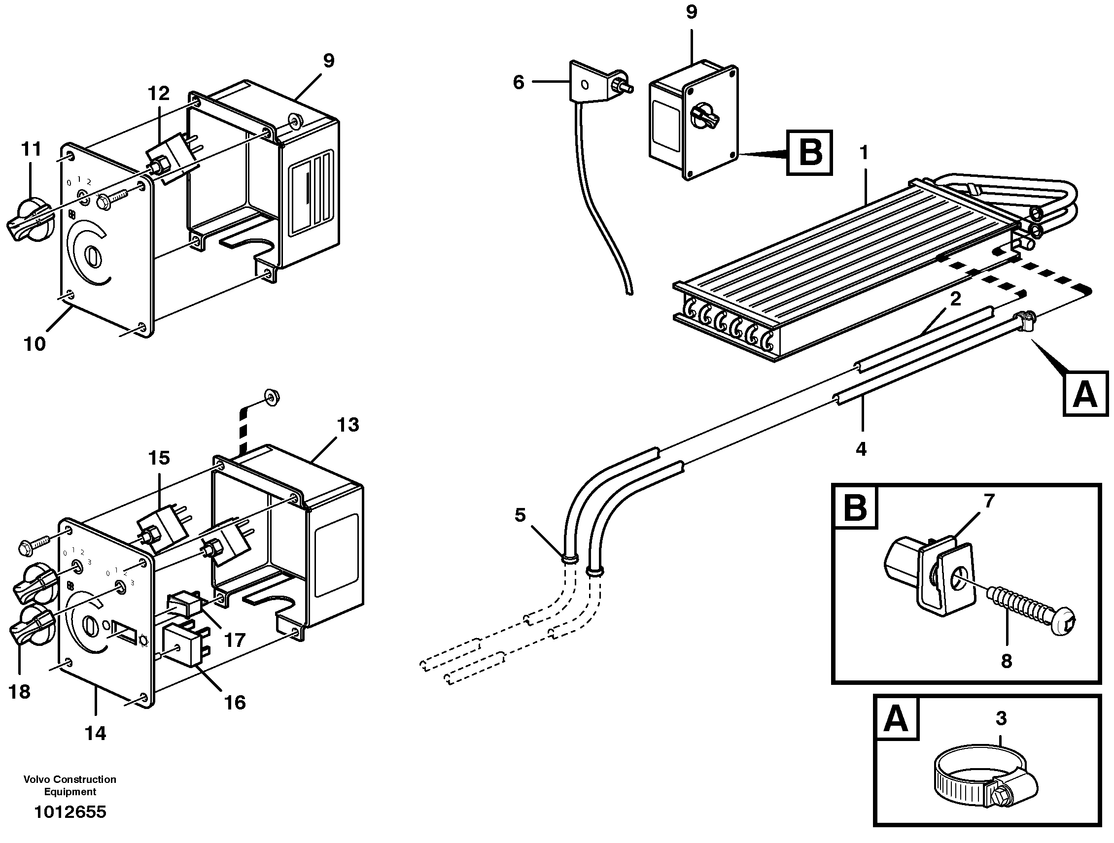Radiator and control — volvo parts diagram