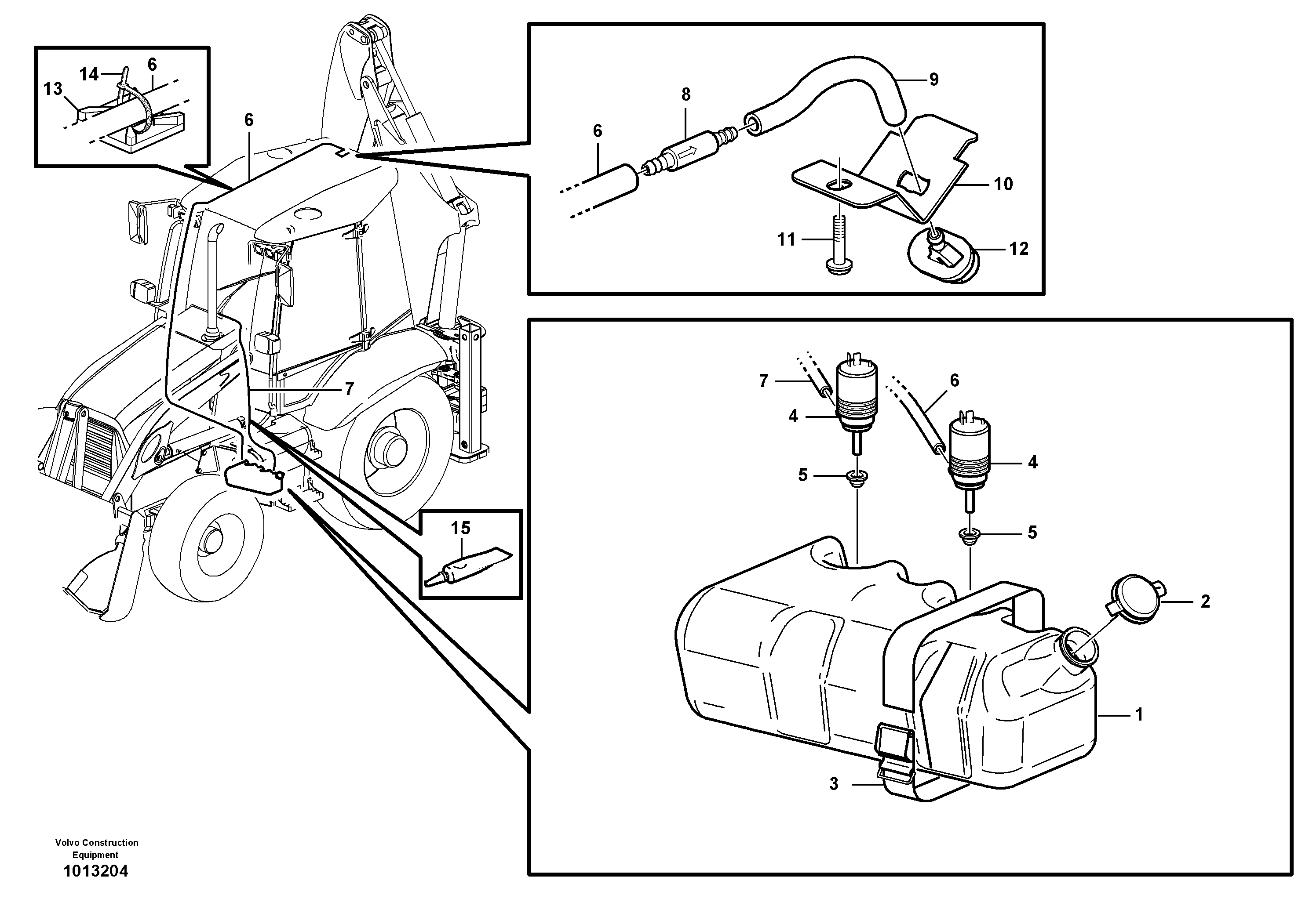 Windshield washer — volvo parts diagram