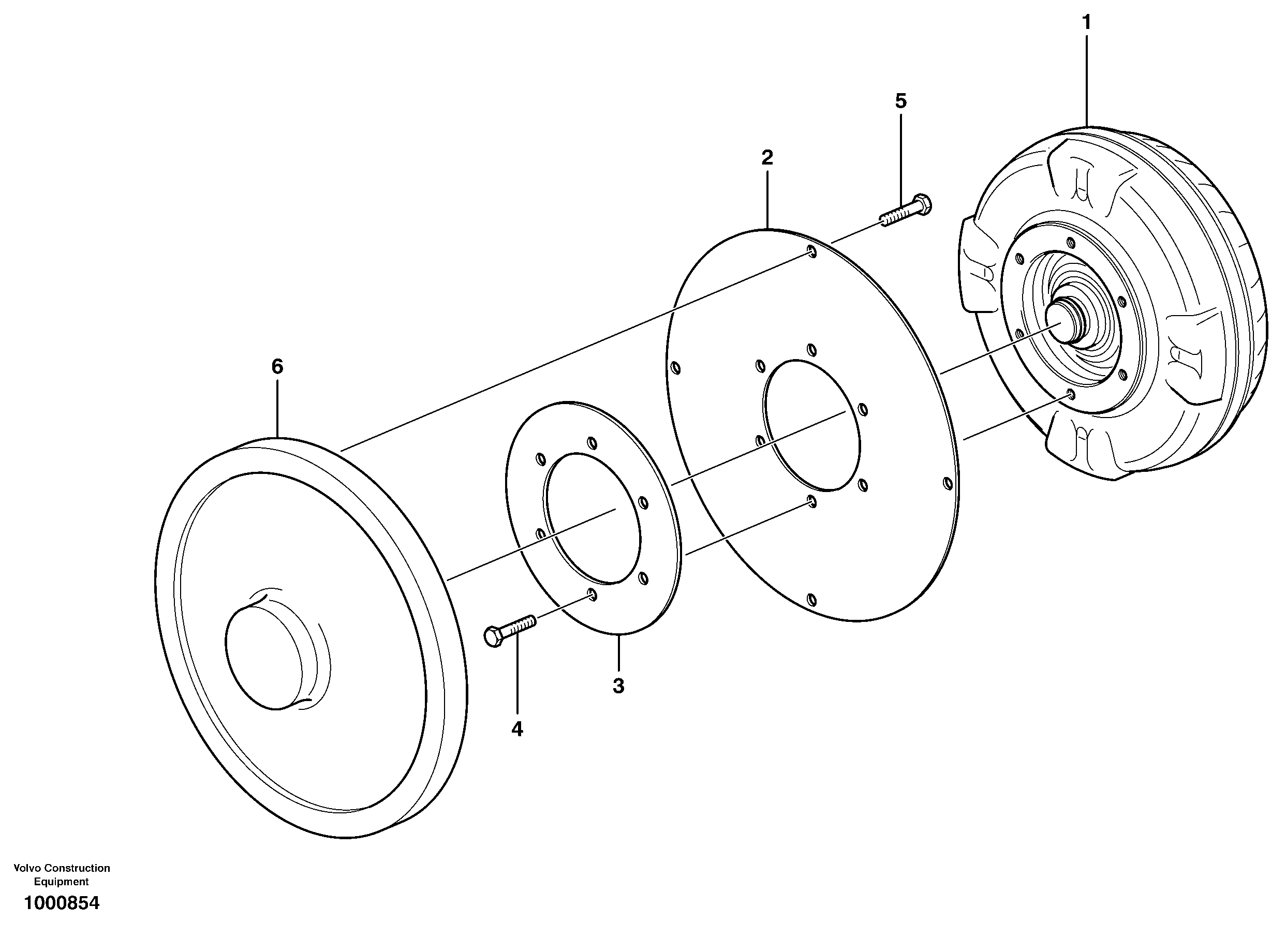 Torque converter with fitting parts — volvo parts diagram