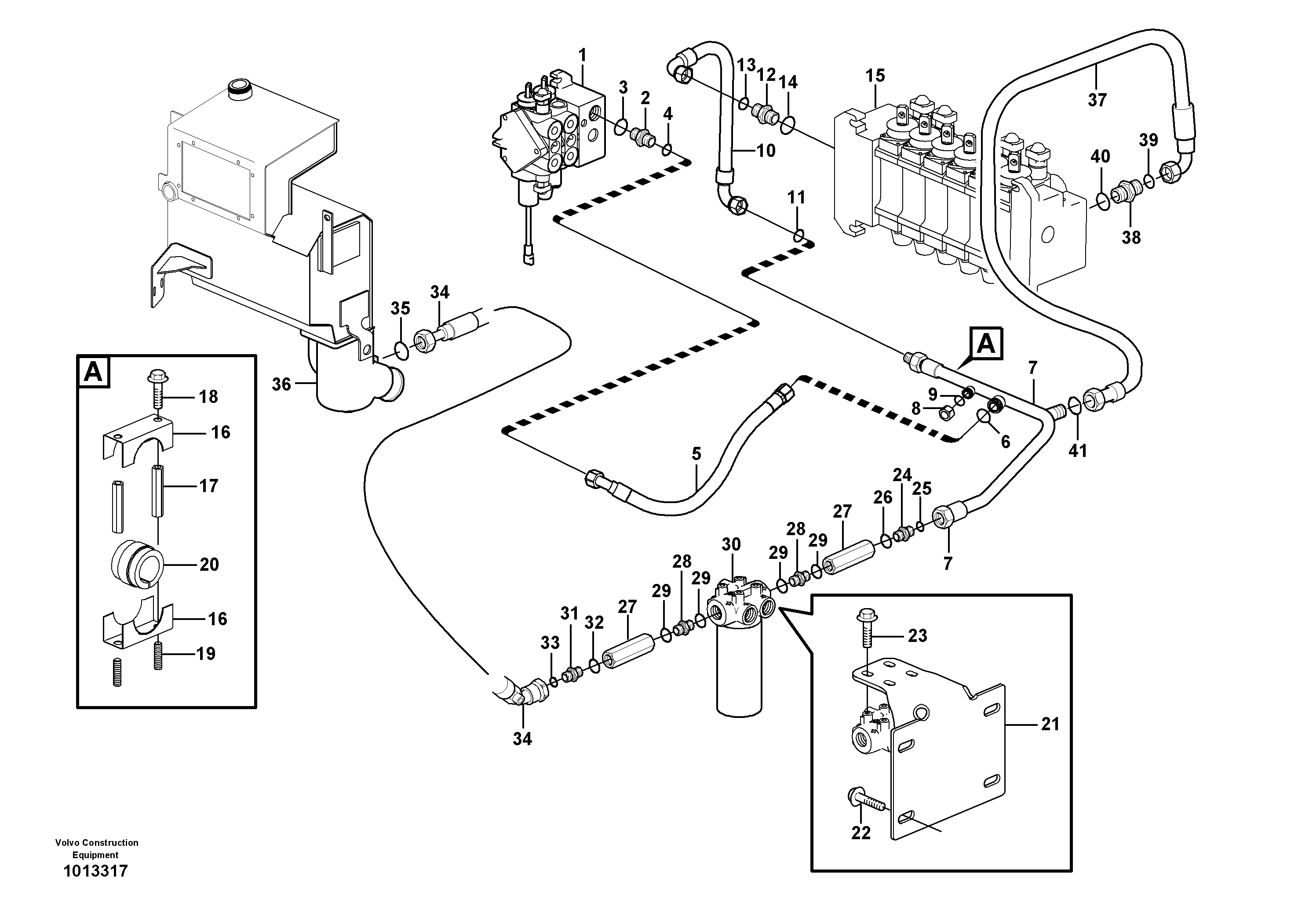 Hydraulic system, return line — volvo parts diagram