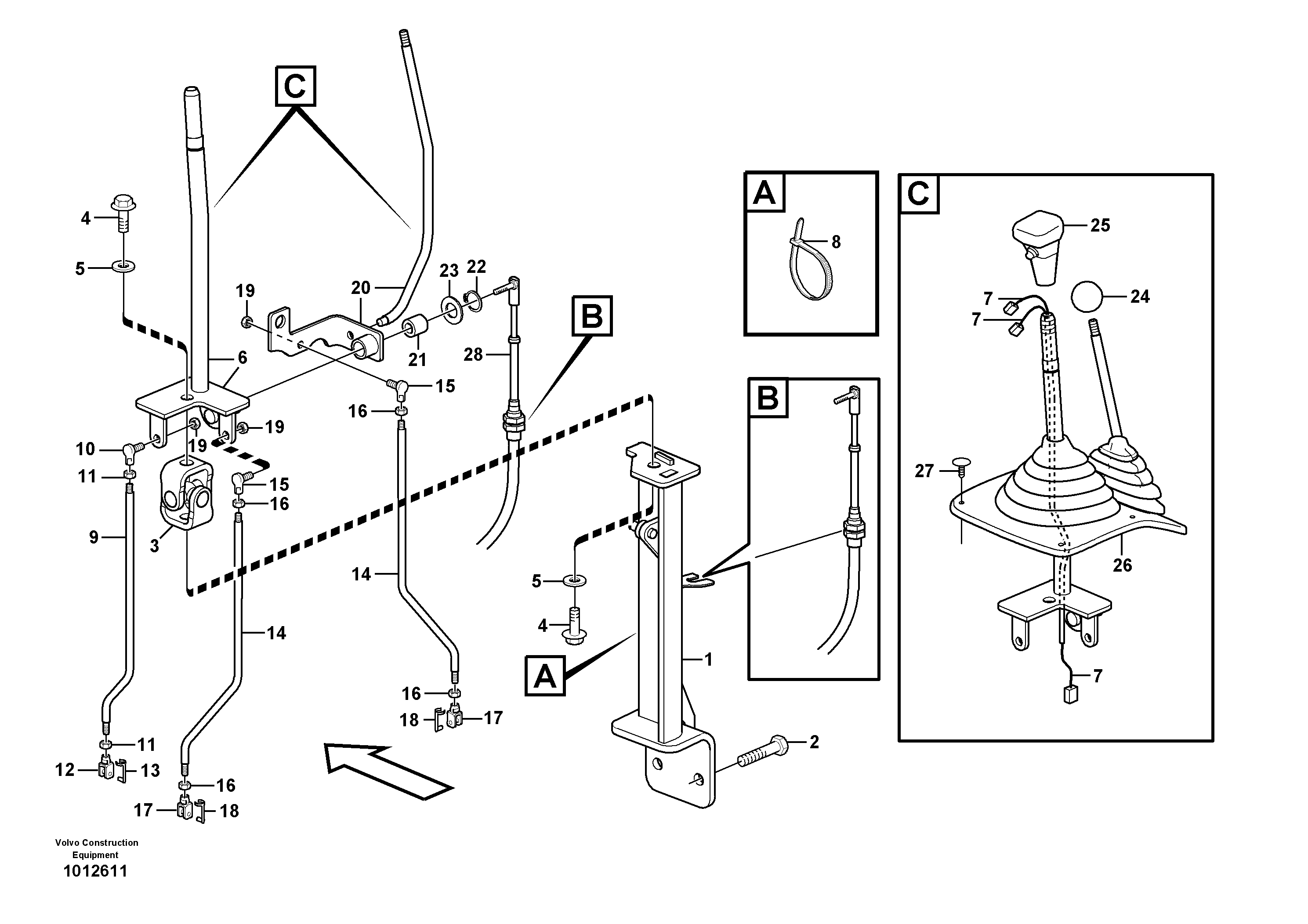 Loader controls — volvo parts diagram