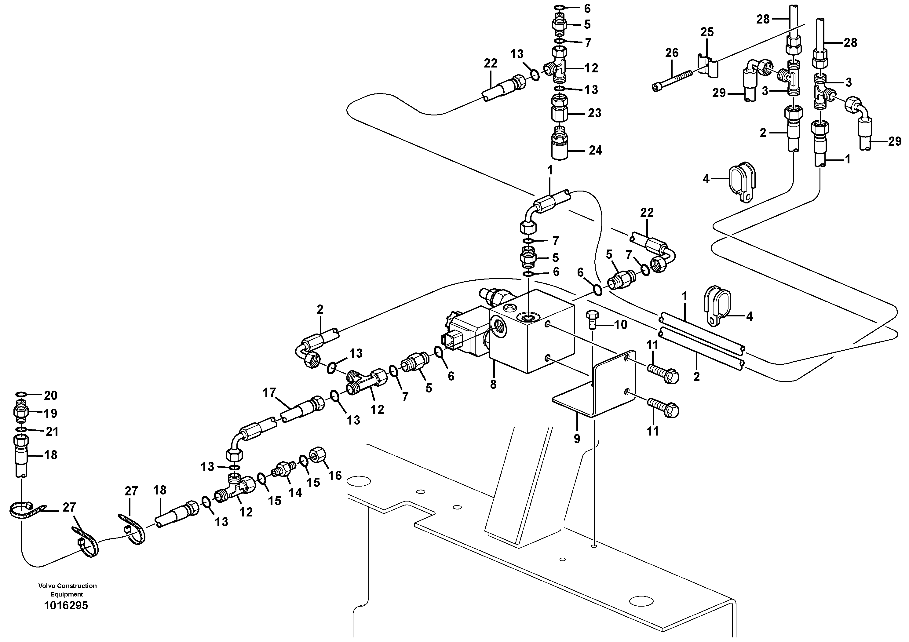Safety valve boom and dipper arm cylinder  11891150 — volvo parts diagram
