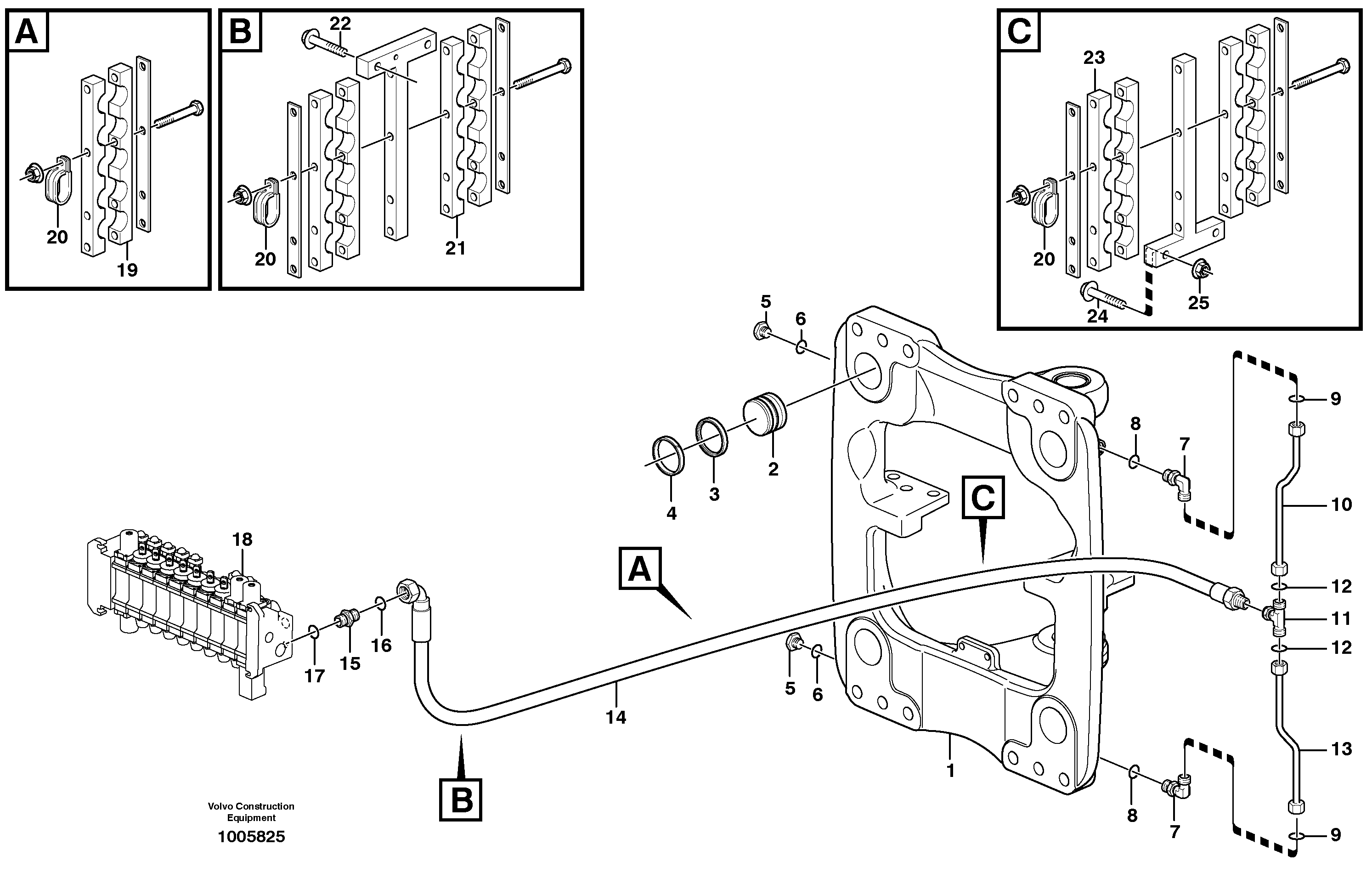 Hydraulic system, sideshift — volvo parts diagram
