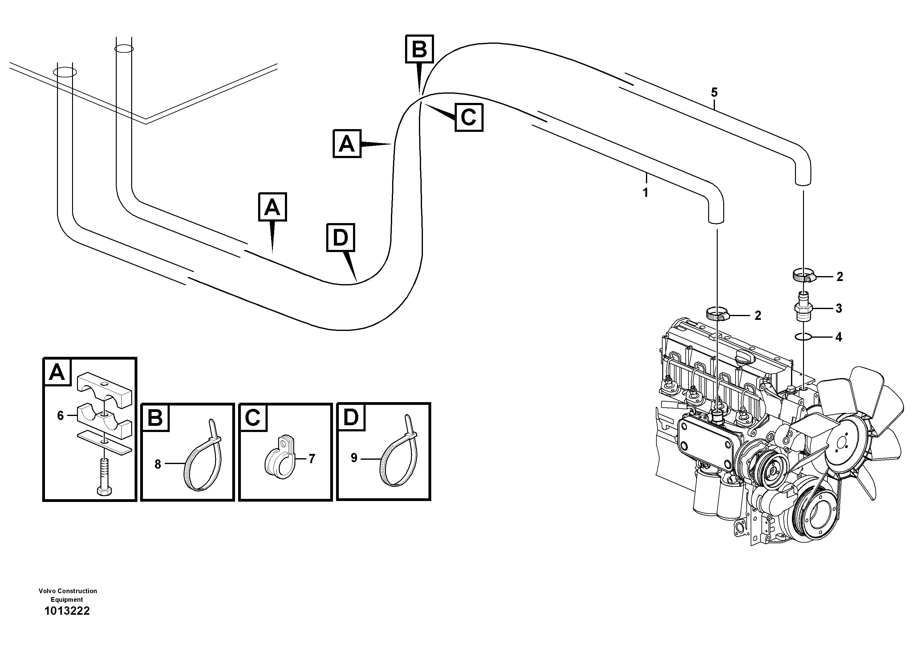Cab heater with connectors  11298204 — volvo parts diagram
