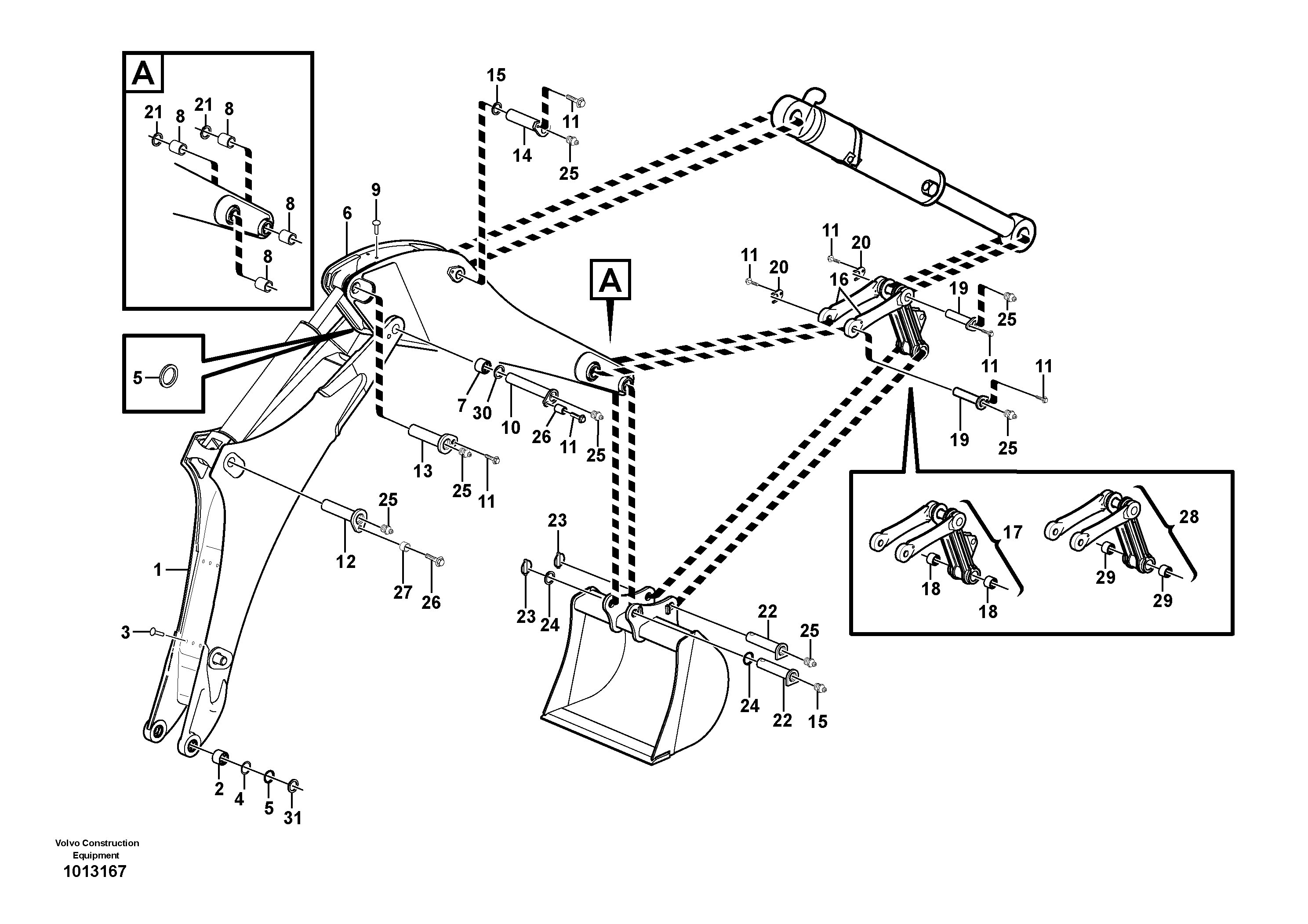 Boom and dipper arm — volvo parts diagram