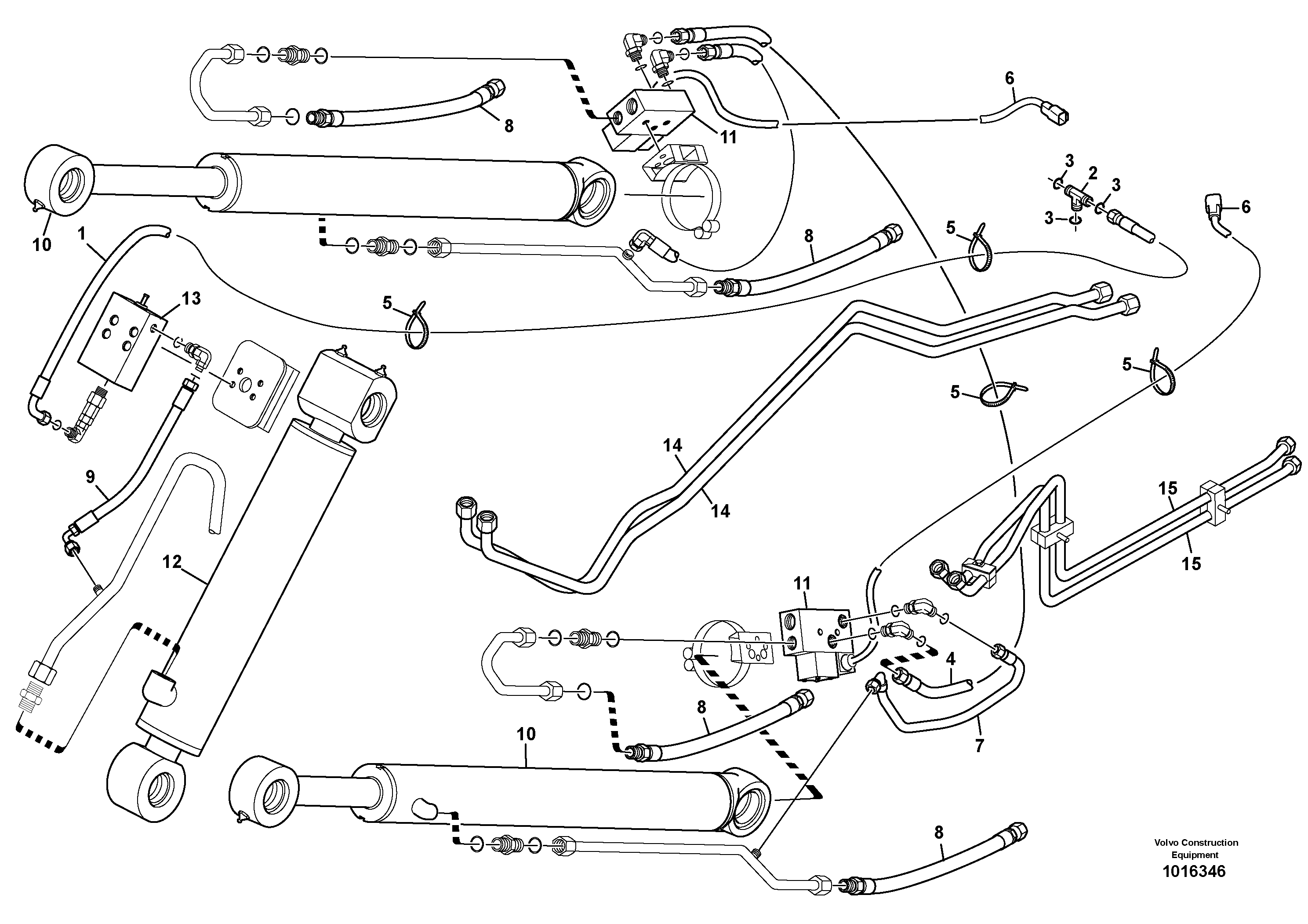 Hydraulic system loader safety valves  11891151 — volvo parts diagram