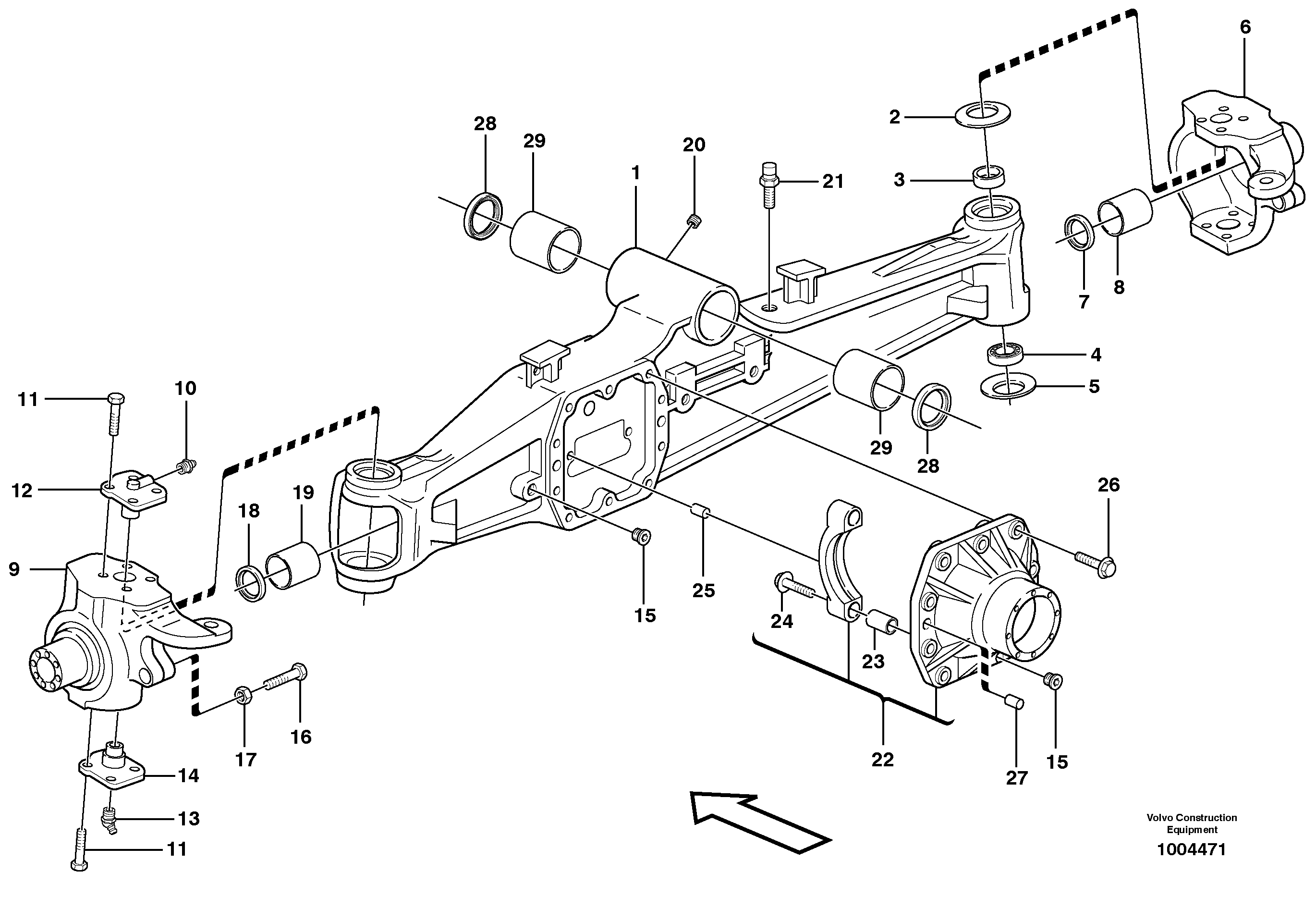 Planetary axle, front  11891305 — volvo parts diagram