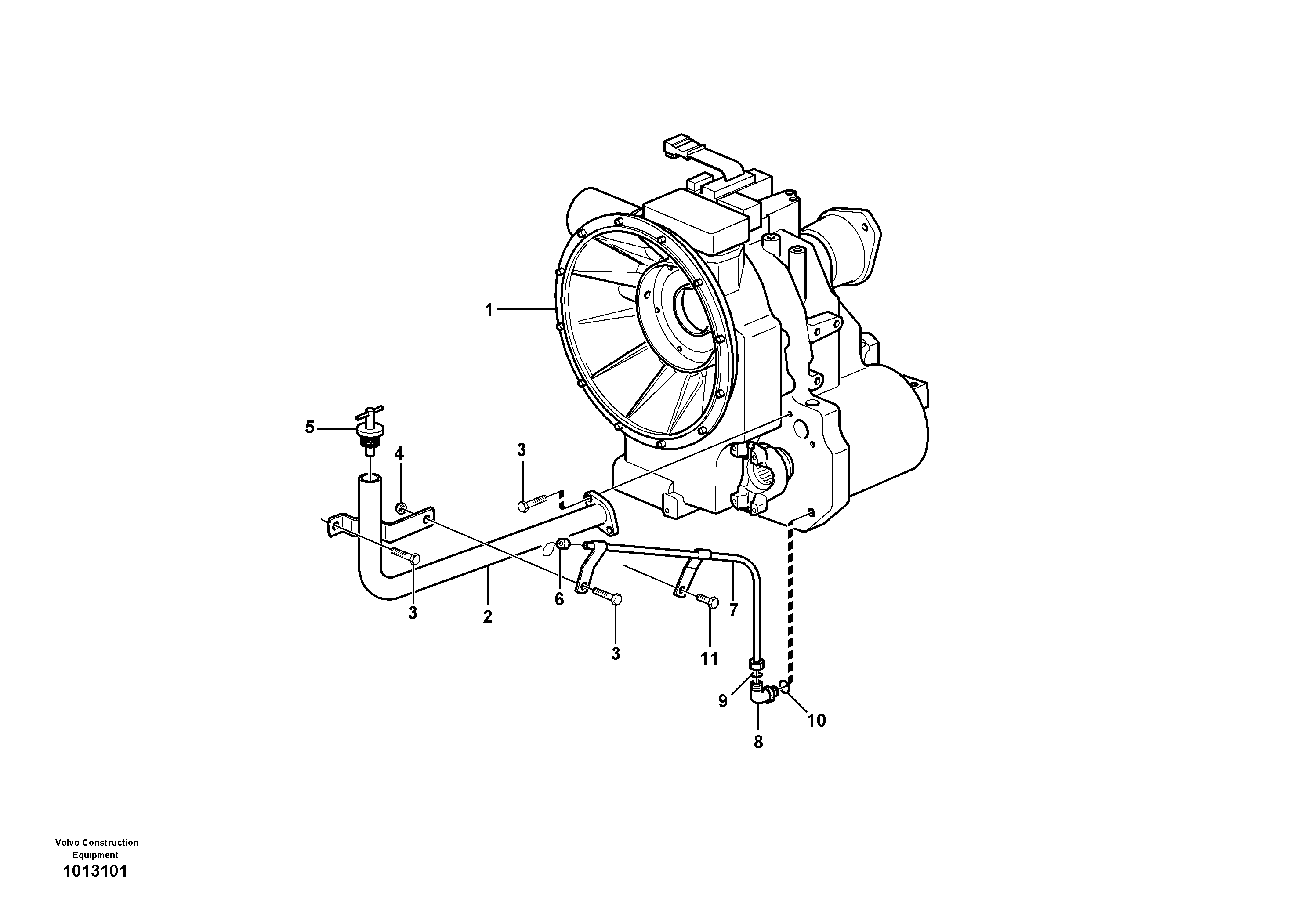 Oil filler and dipstick  11891077 — volvo parts diagram