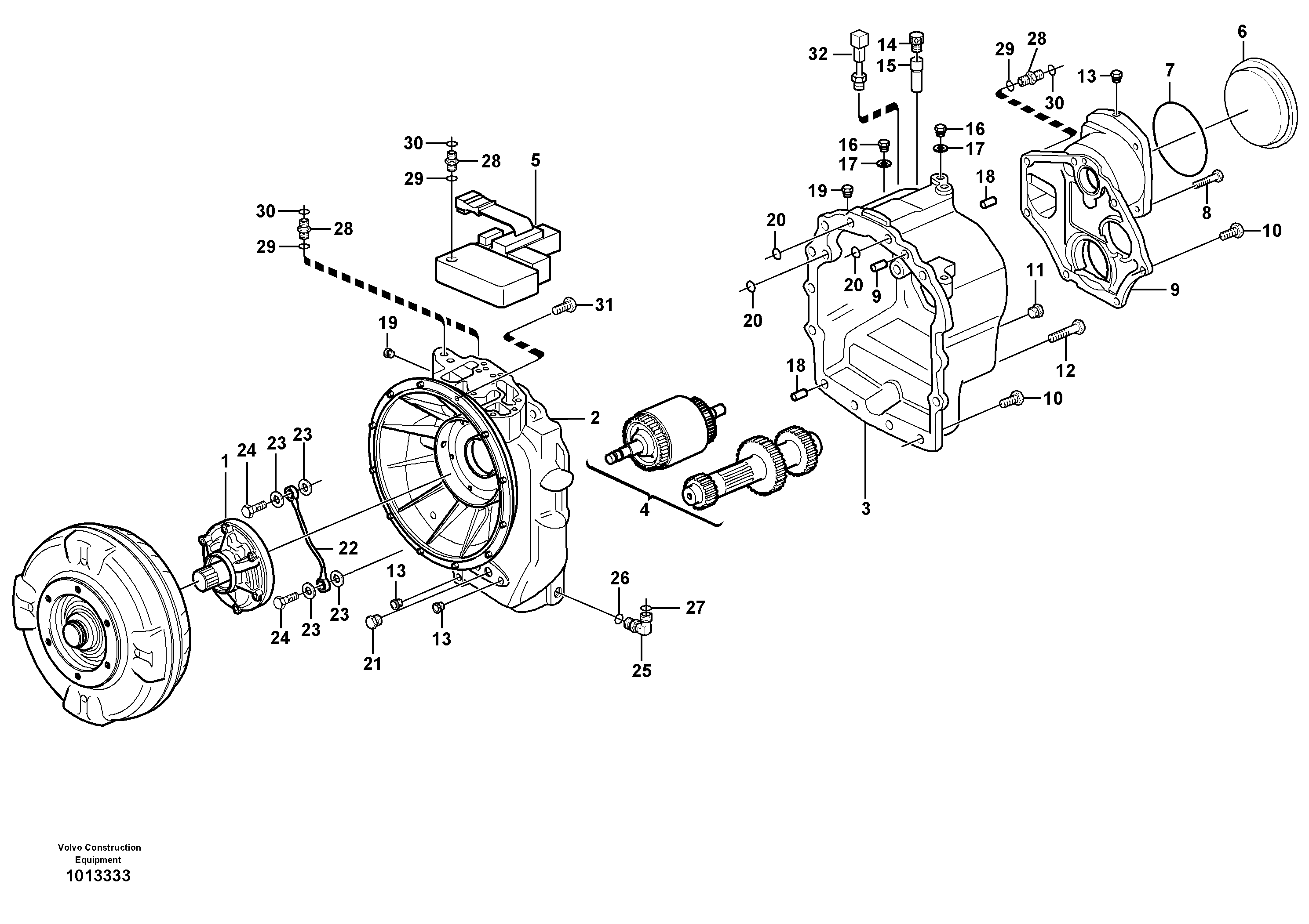 Hydraulic transmission with fitting parts  11891076 — volvo parts diagram