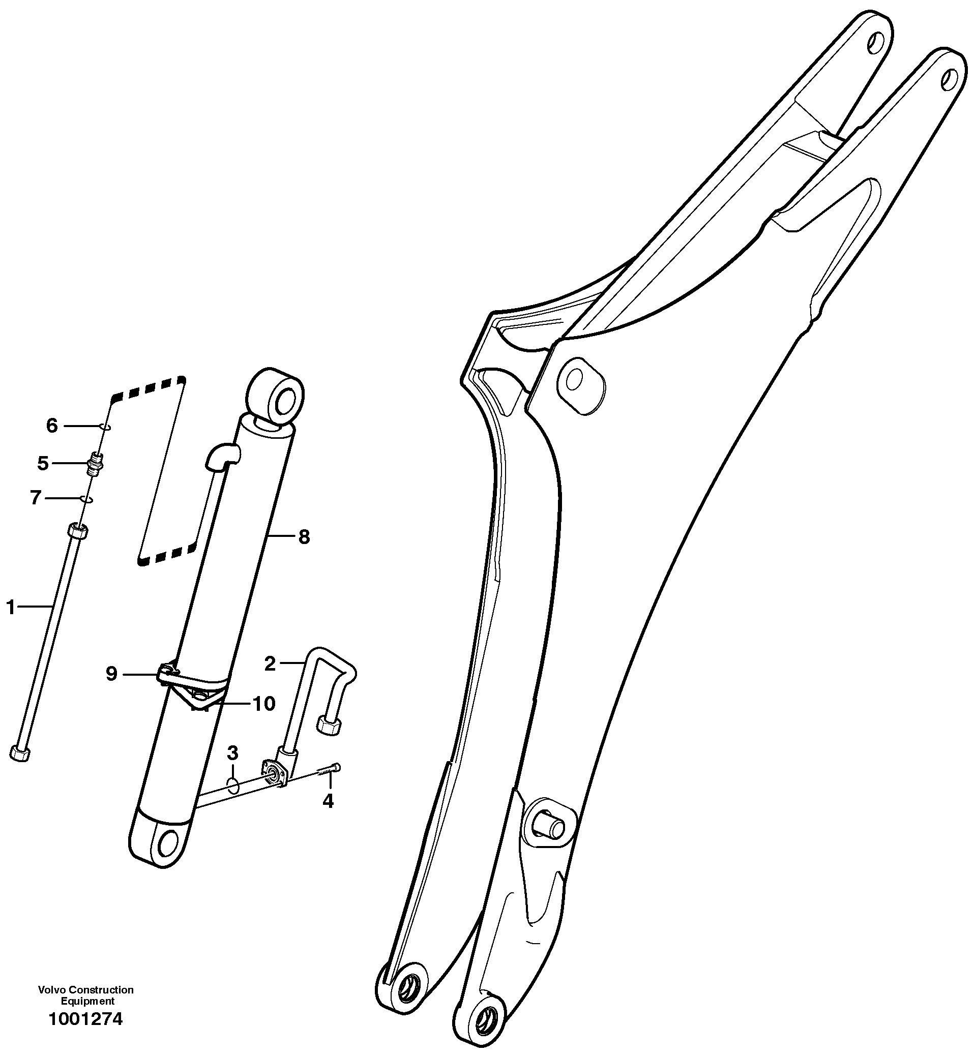 Hydraulic system, boom  11891417, 11891418 — volvo parts diagram