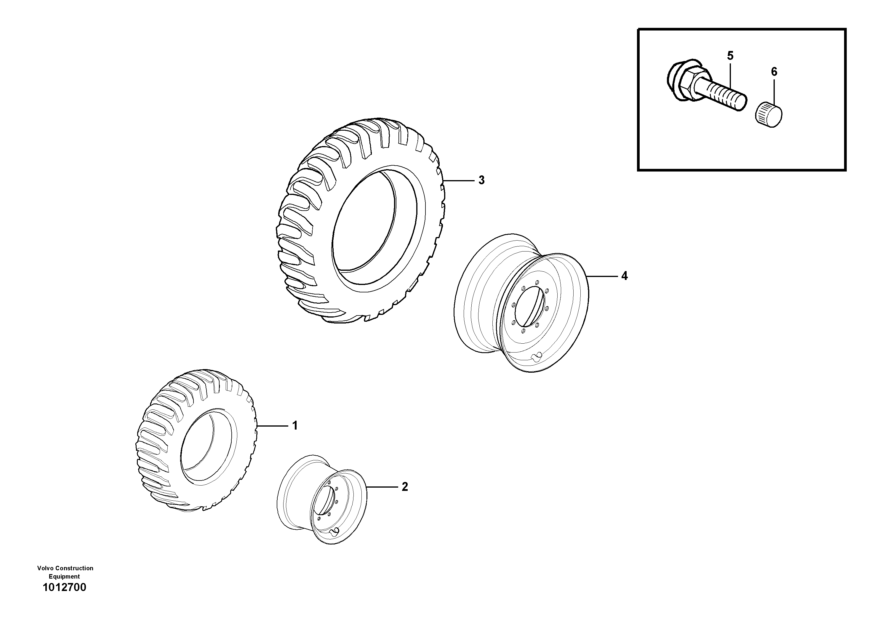 Wheel  11891305, 11891306 — volvo parts diagram