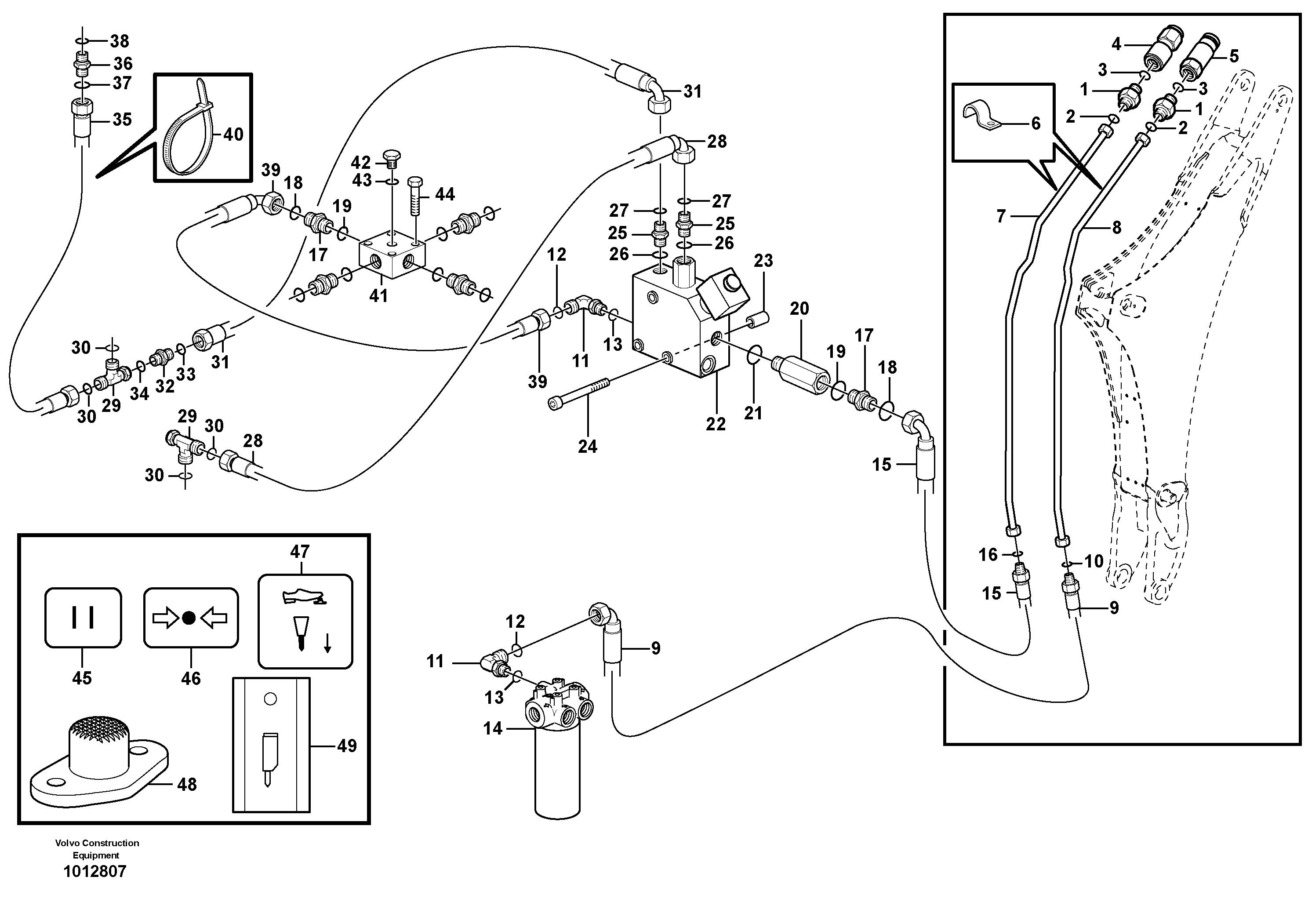 Hydraulic system, hammer — volvo parts diagram