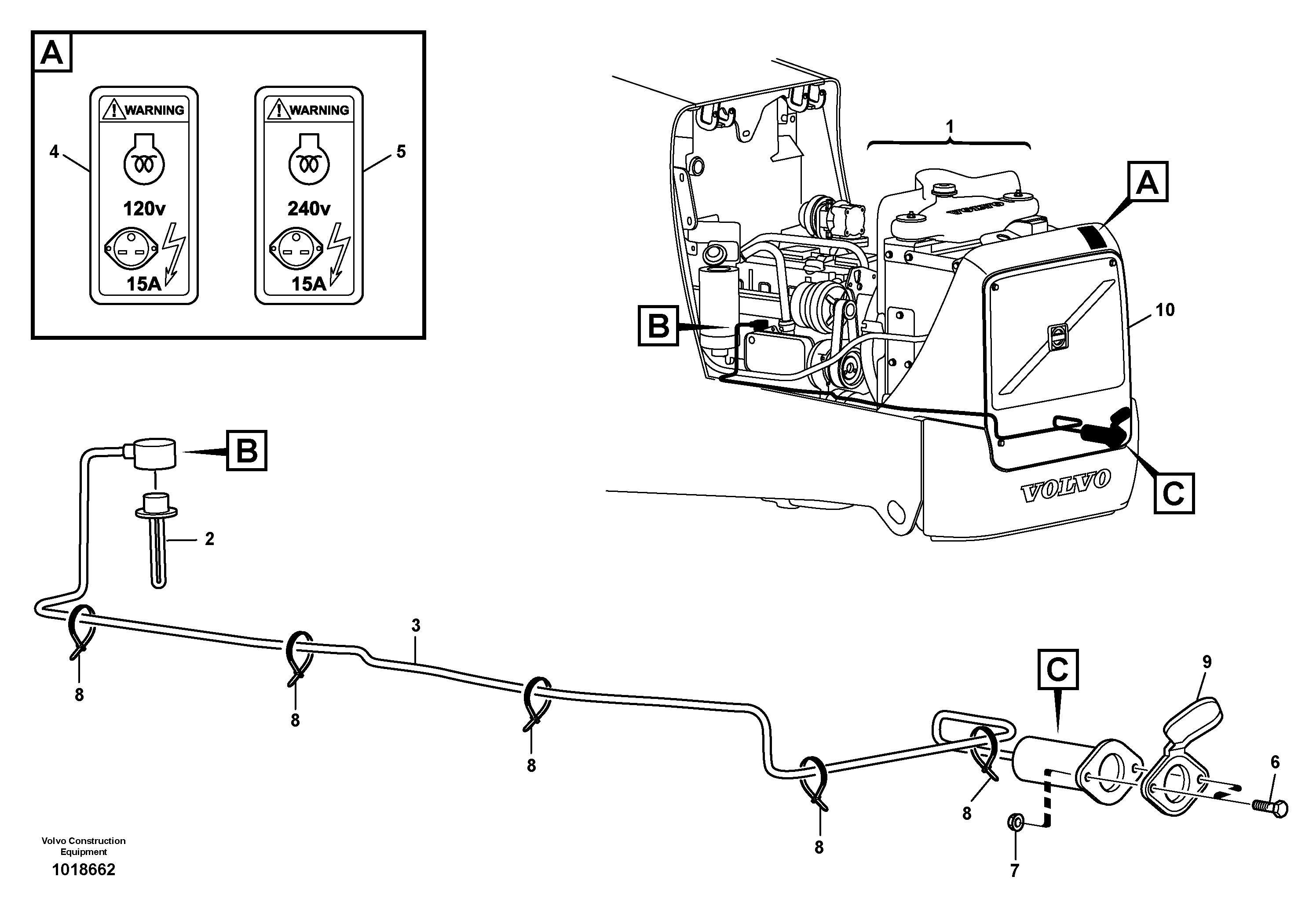 Engine oil preheating — volvo parts diagram