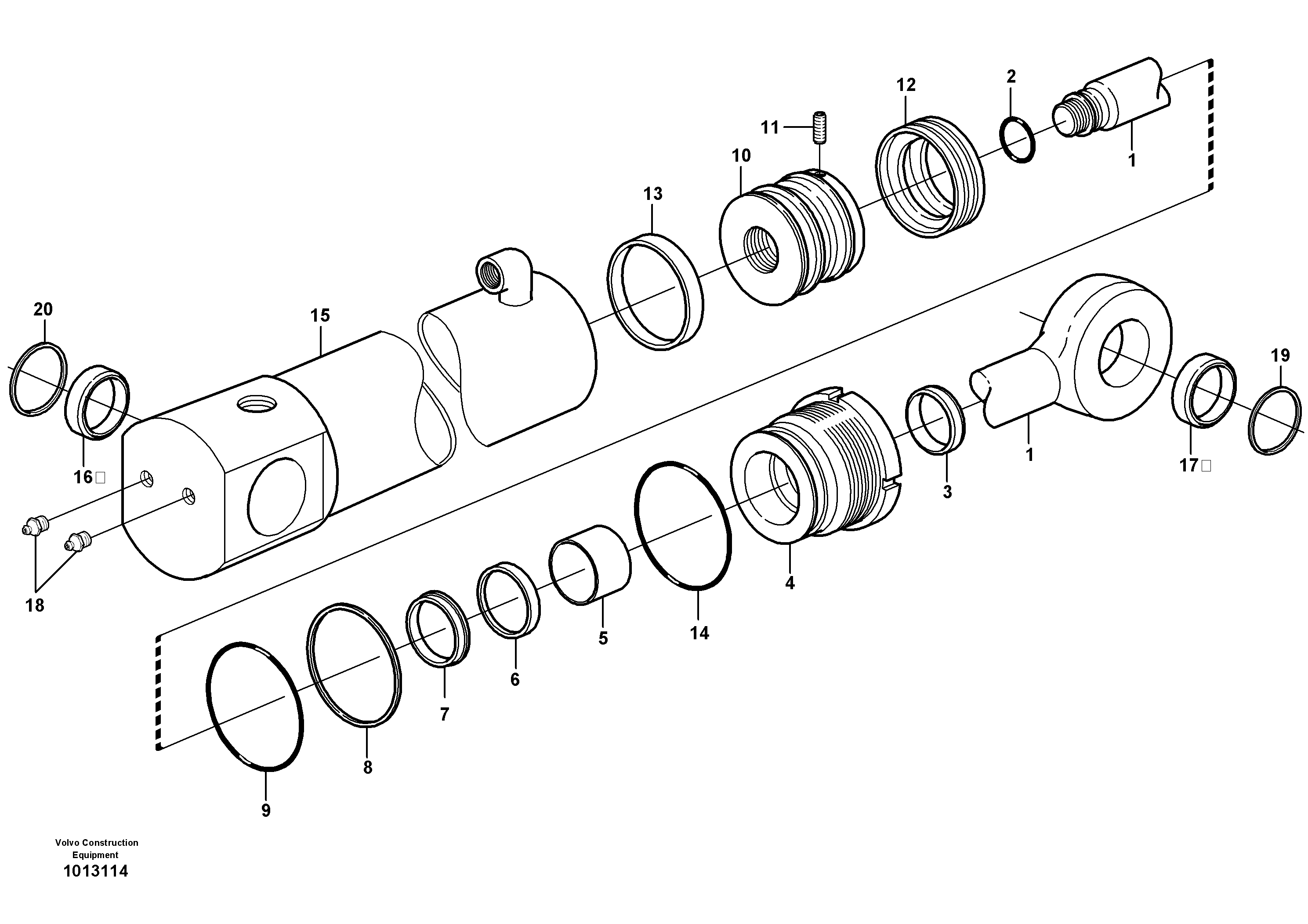 Hydraulic cylinder  11891414, 11891415 — volvo parts diagram