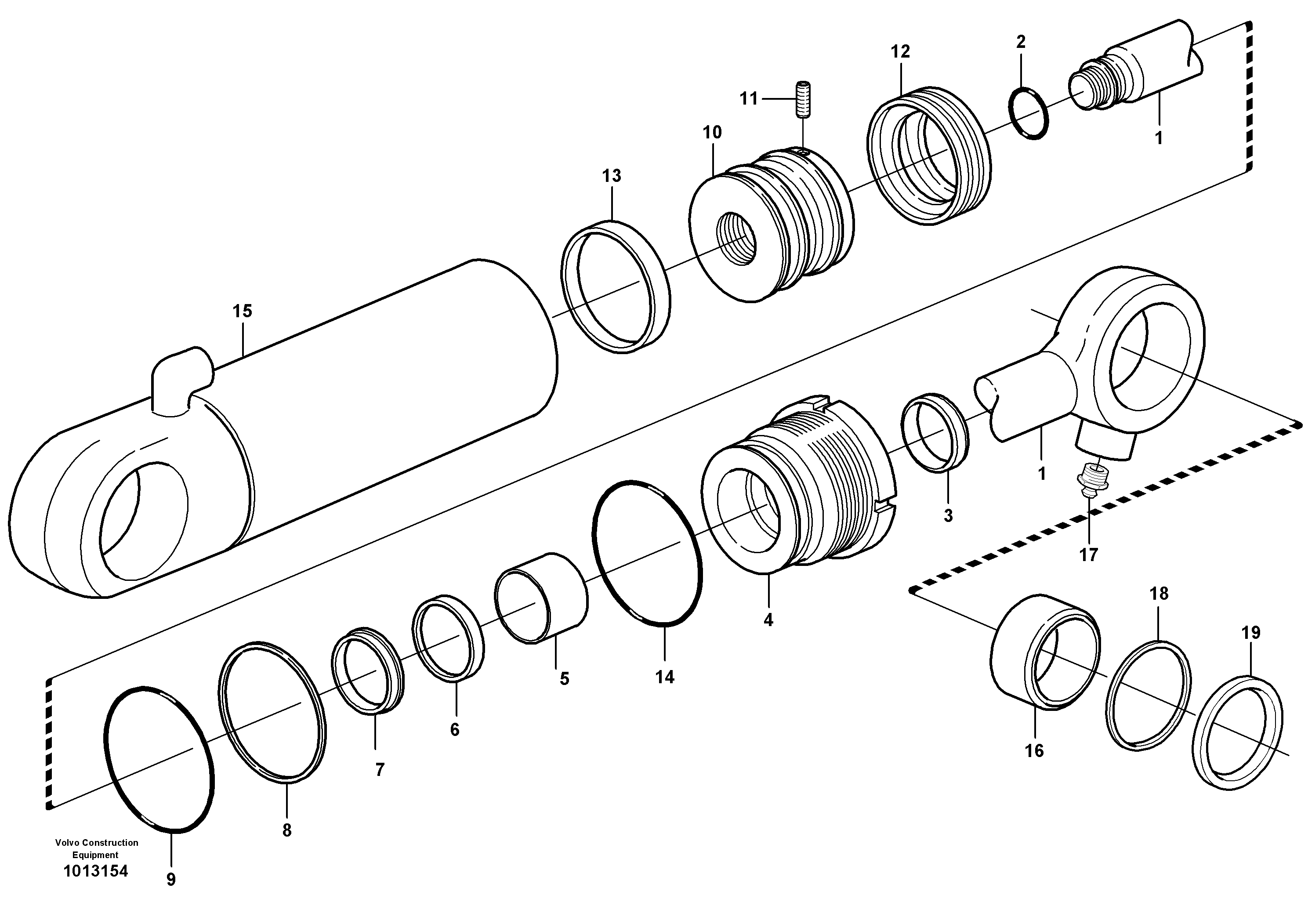 Bucket cylinder  11891417, 11891418 — volvo parts diagram