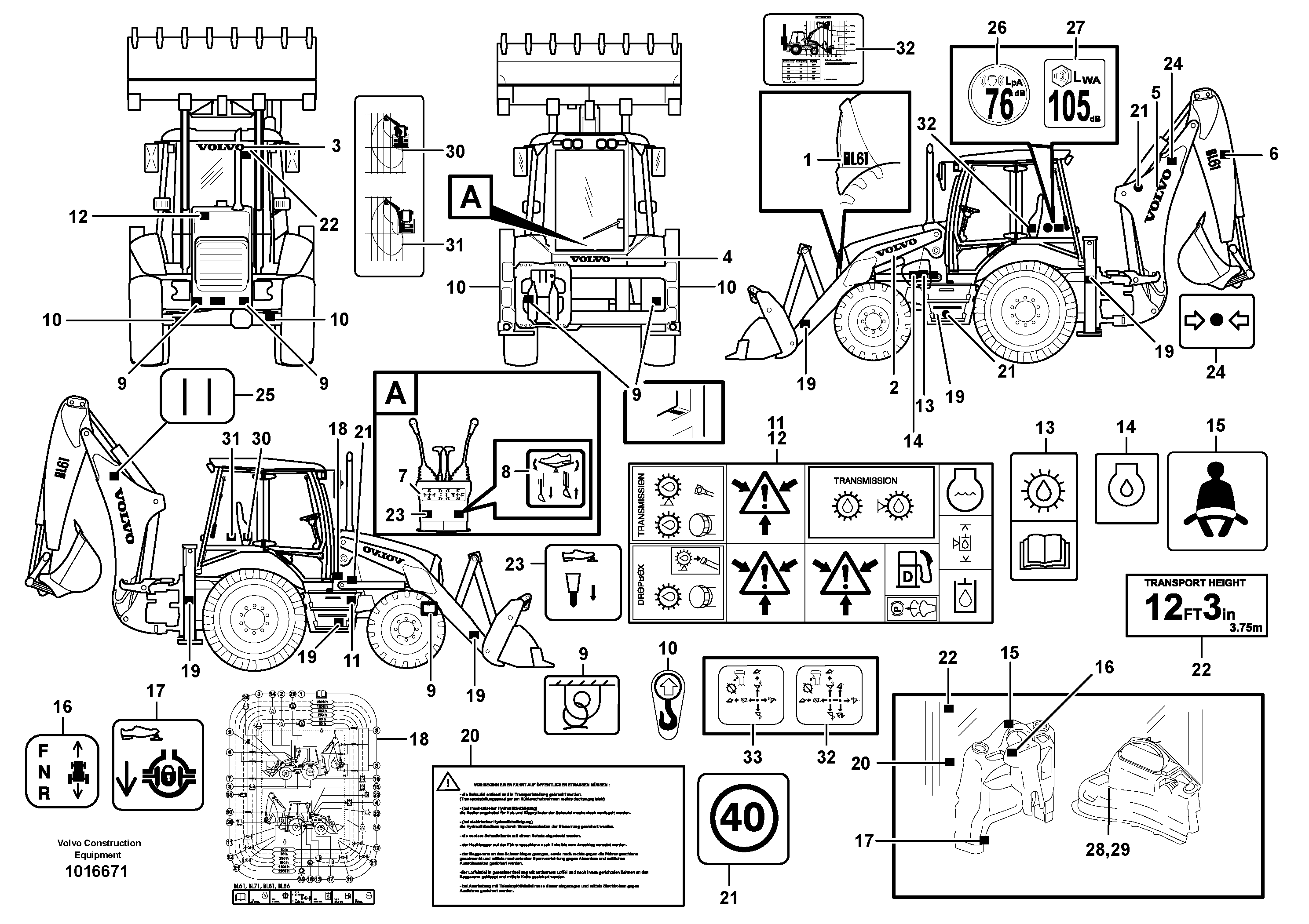 Sign plates and decals — volvo parts diagram