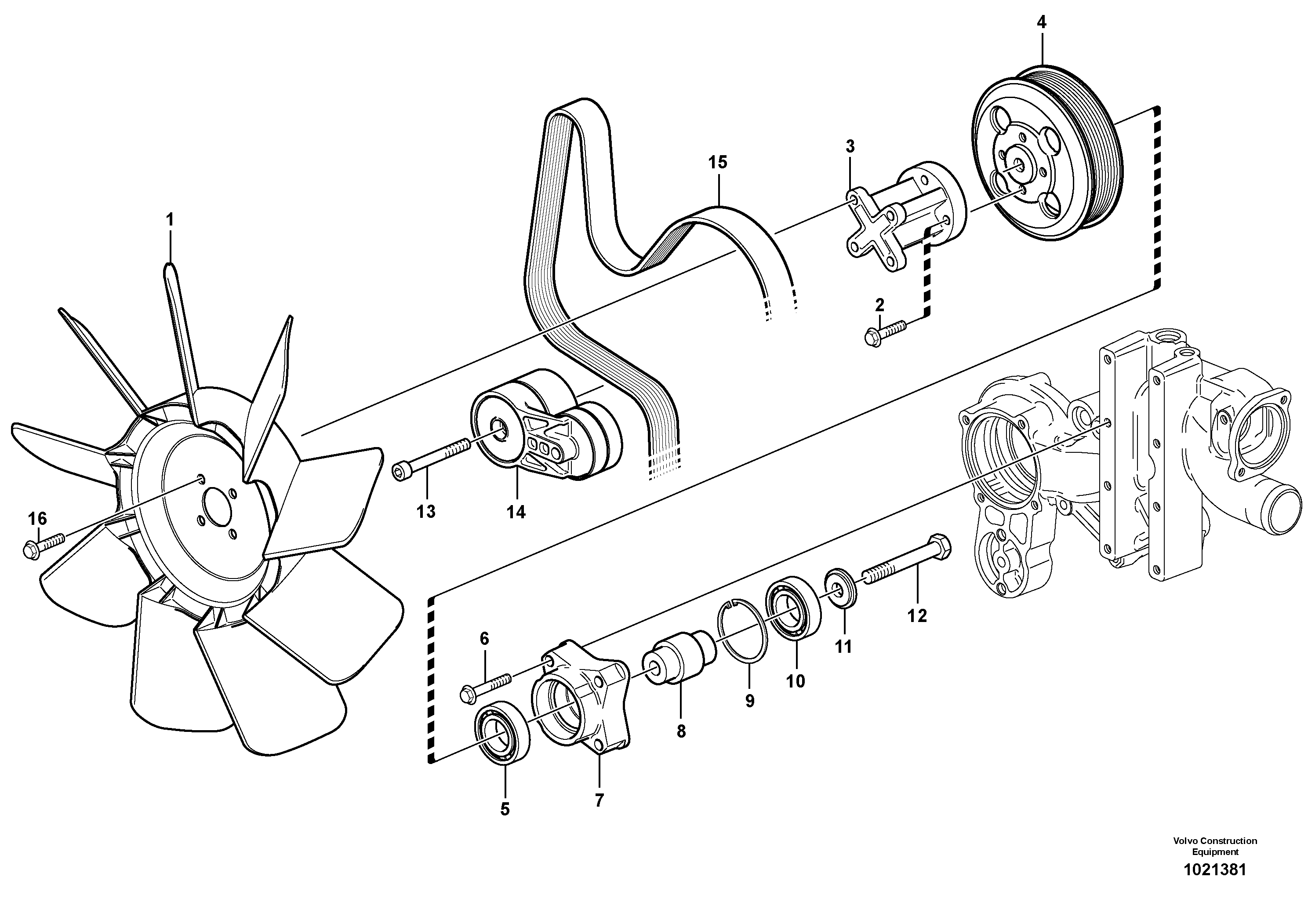 Belt transmission — volvo parts diagram