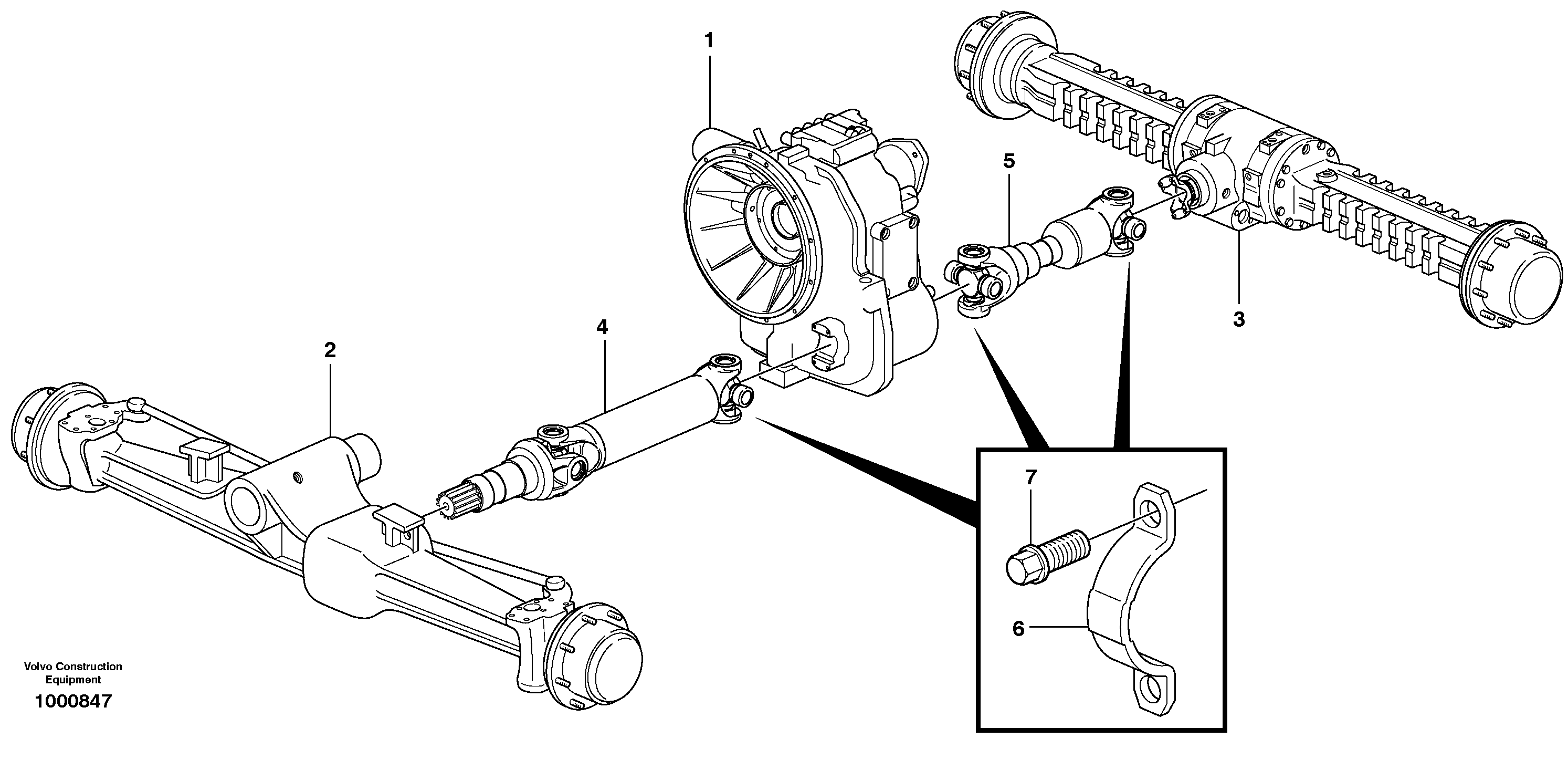 Propeller shaft, mounting — volvo parts diagram