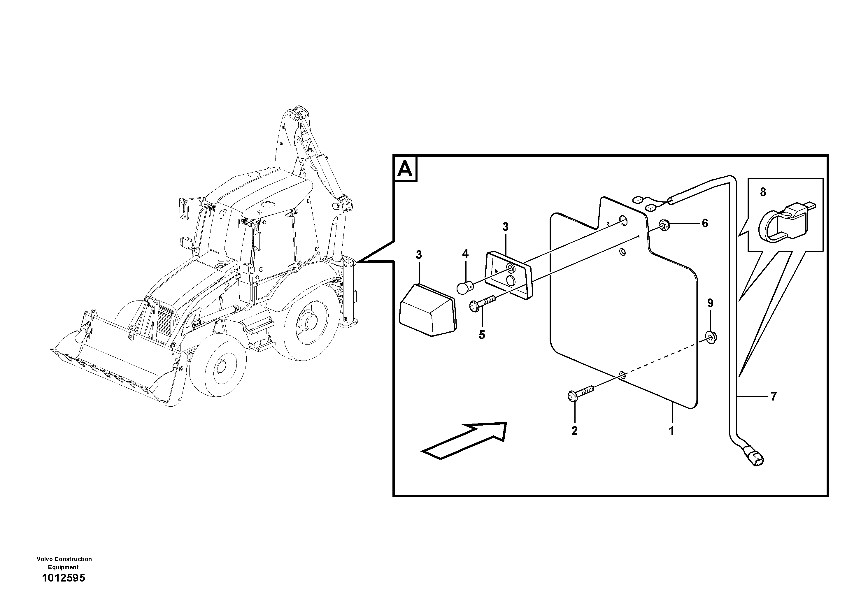 License plate lamp  11891001 — volvo parts diagram