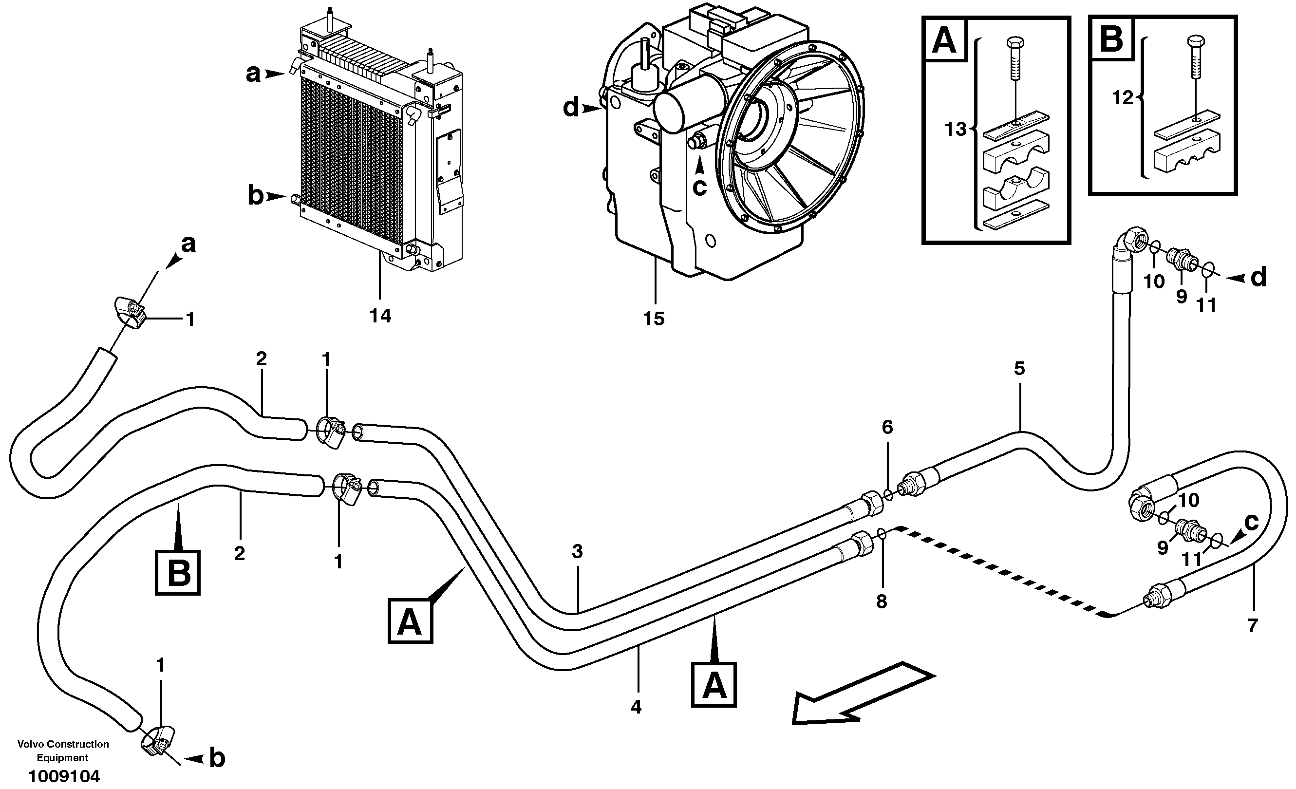Oil cooler, transmission — volvo parts diagram