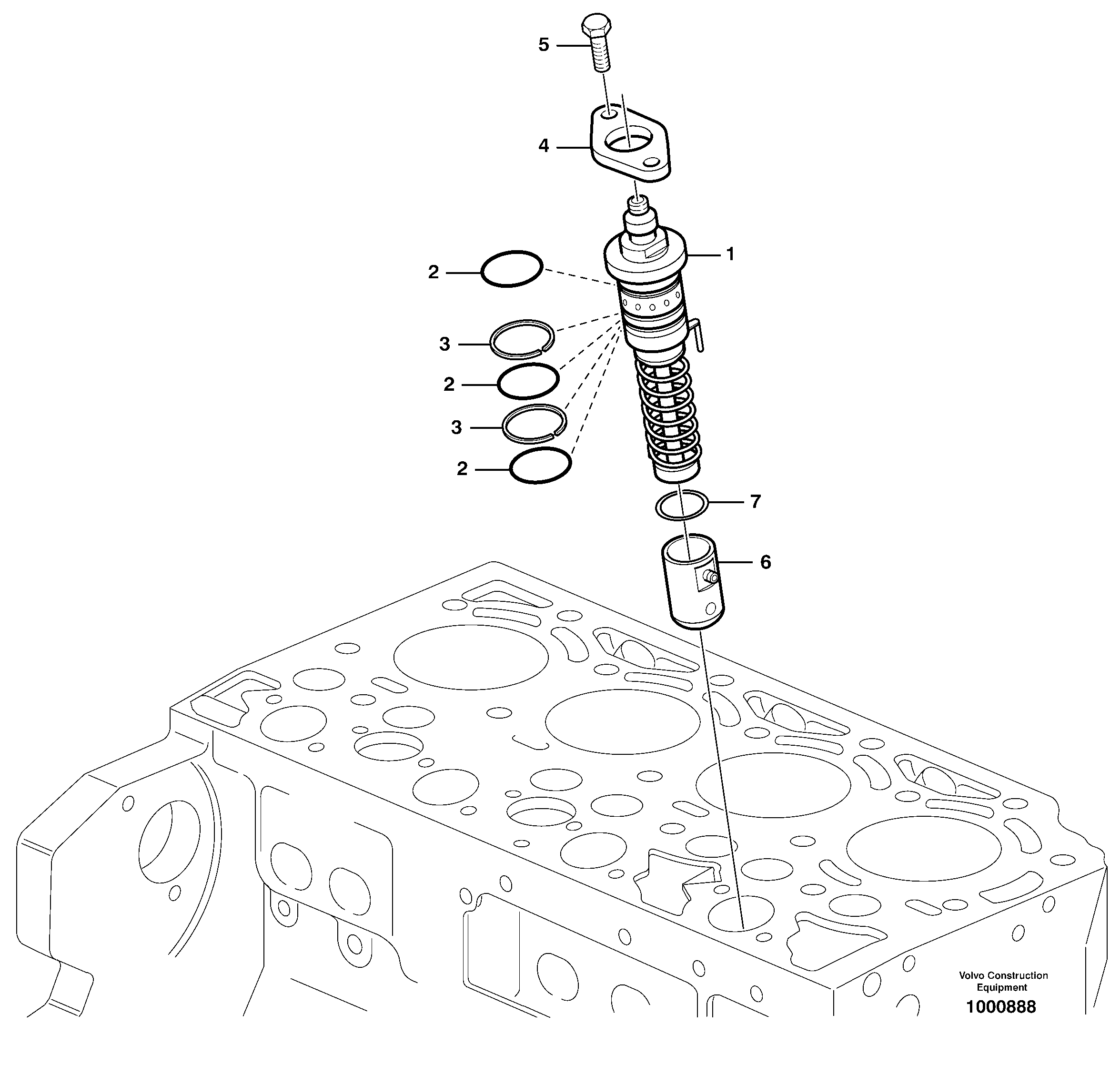 Fuel injection pump with fitting parts — volvo parts diagram
