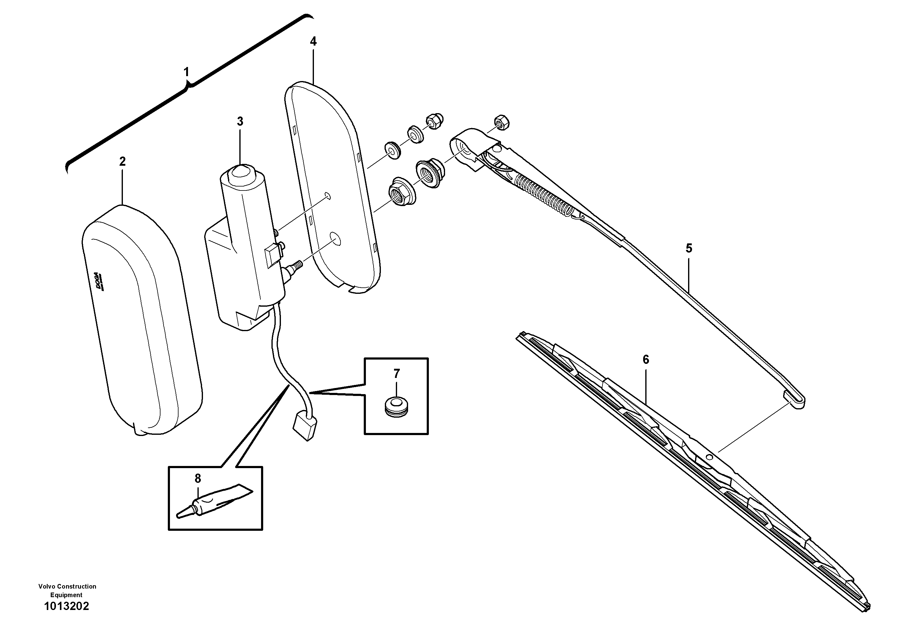 Windshield wiper, rear  11298204 — volvo parts diagram