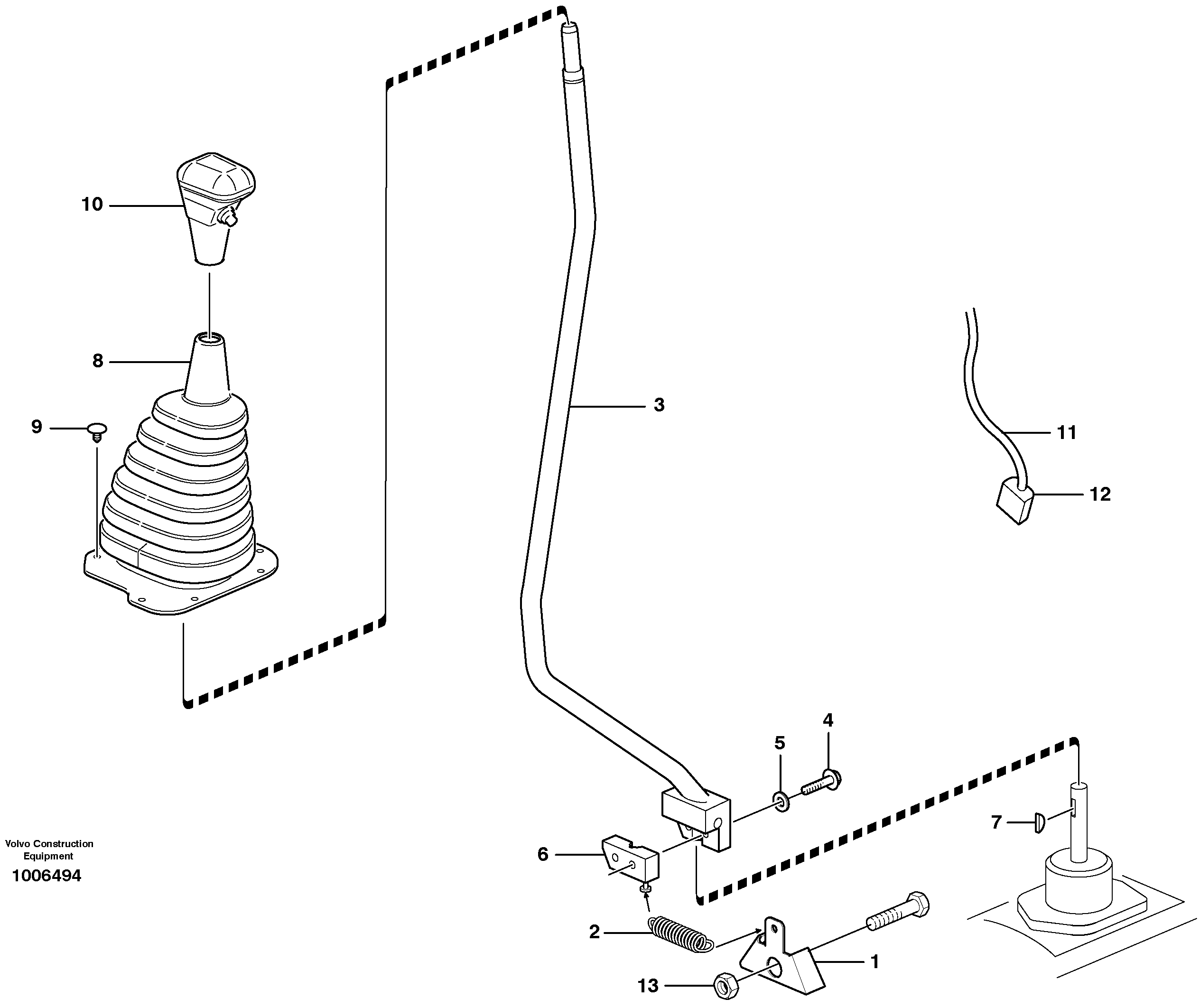 Gear selector, 2-wheel drive  11891076 — volvo parts diagram