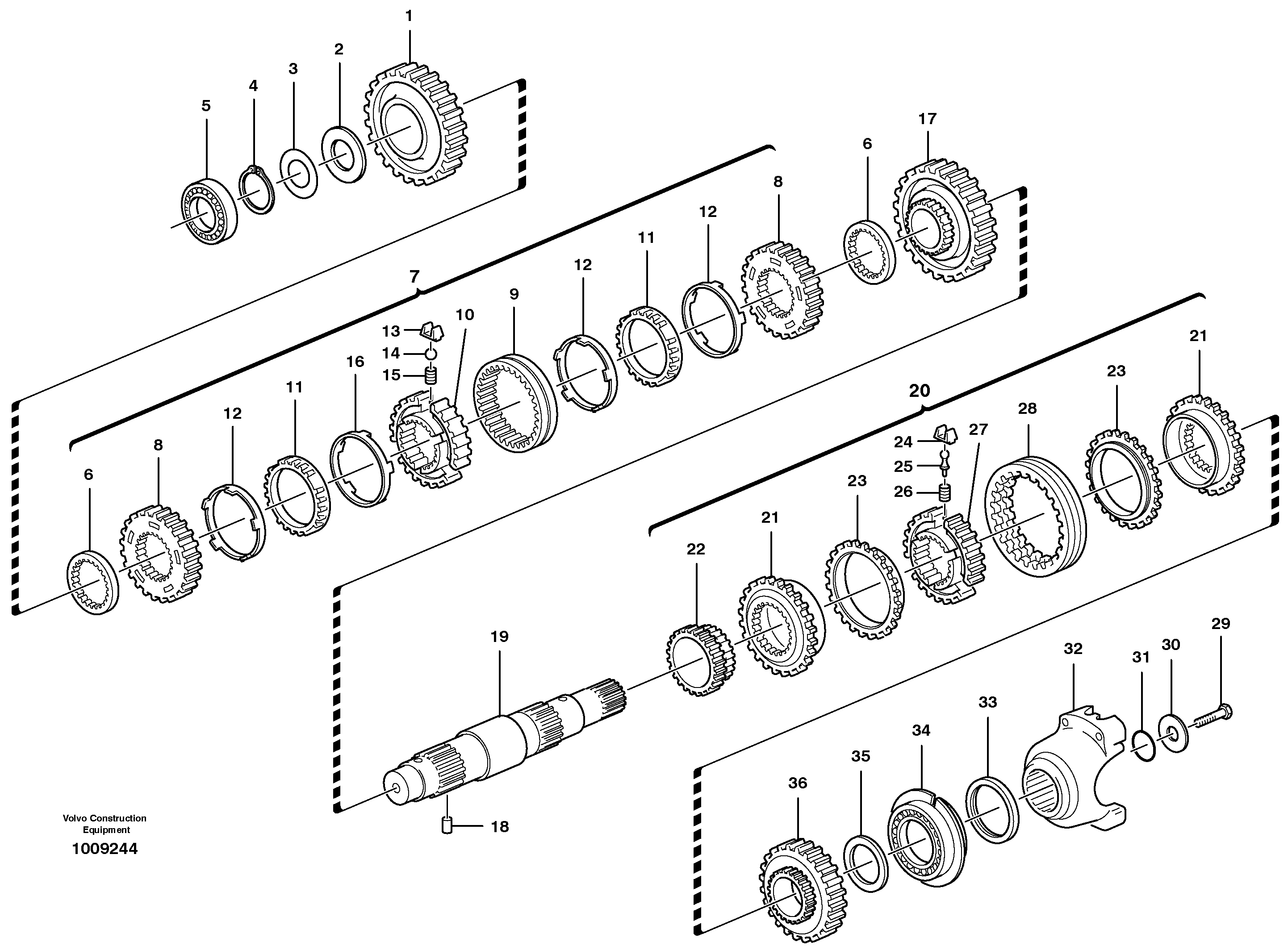 Secondary shaft  11891076 — volvo parts diagram