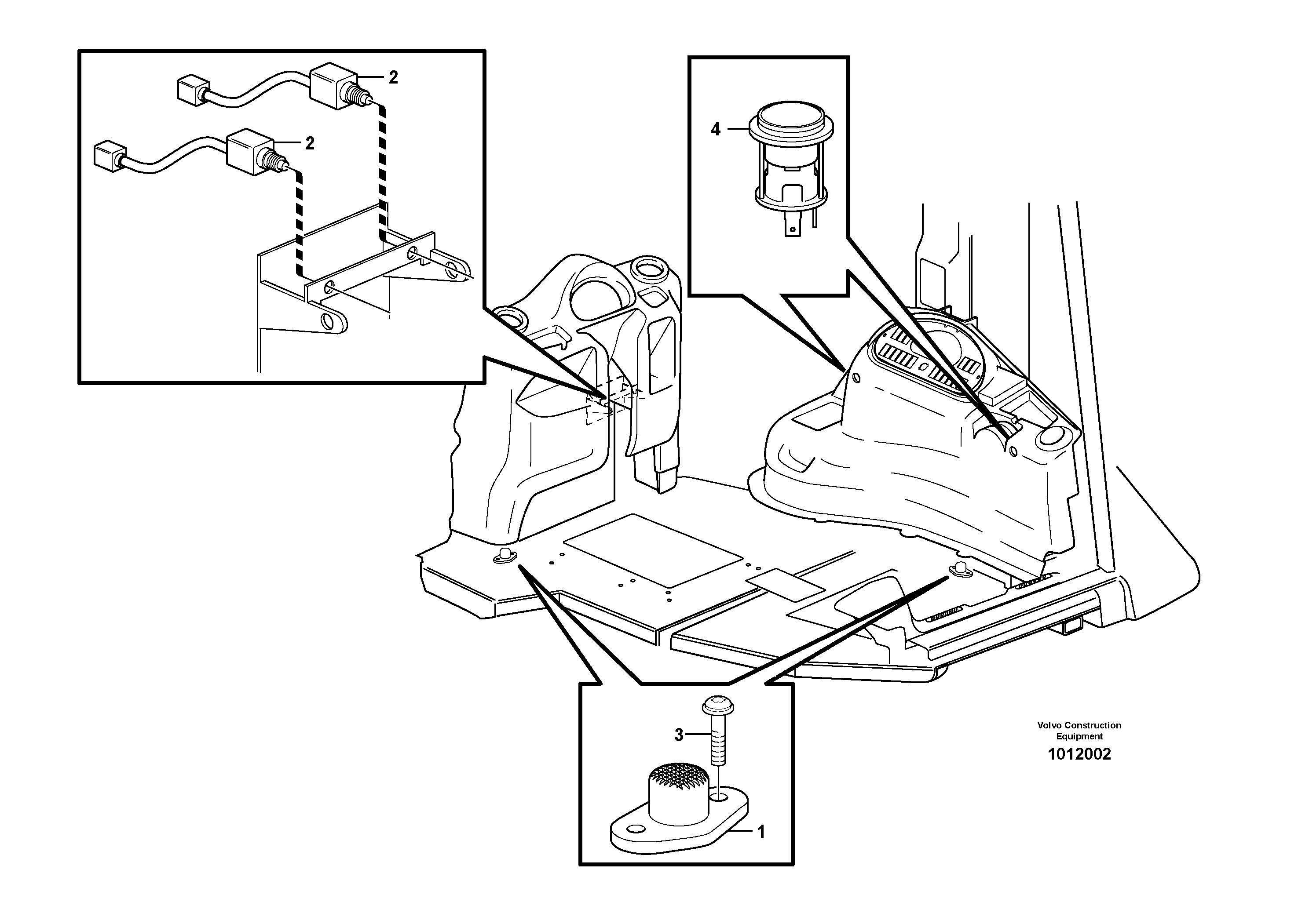 Foot switch and electric power outlet — volvo parts diagram