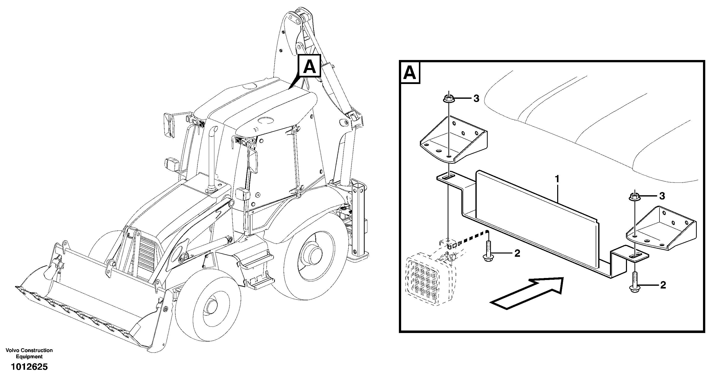 Position pointer and anchorage, license plate  11298034 — volvo parts diagram