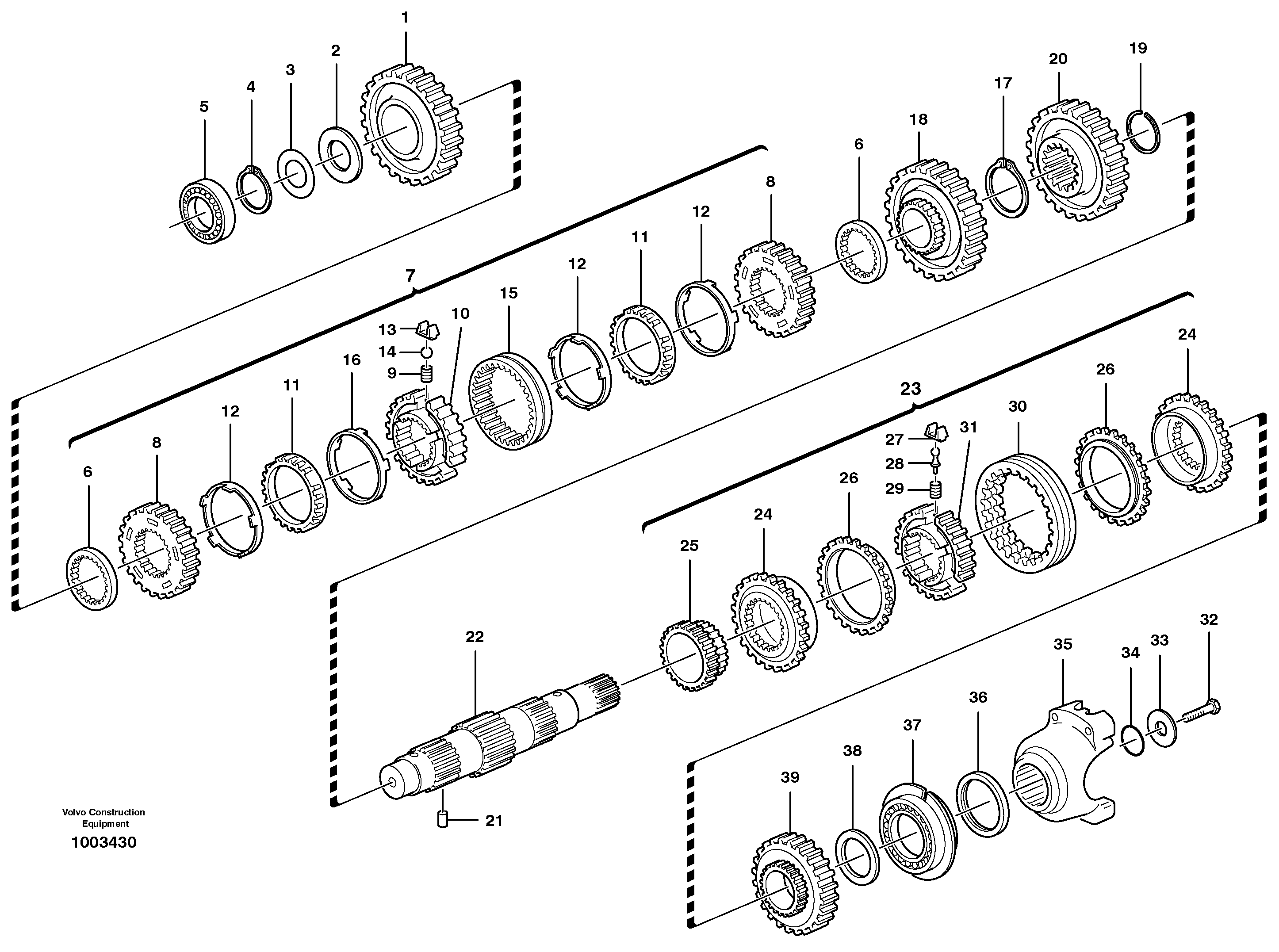 Secondary shaft  11891077 — volvo parts diagram