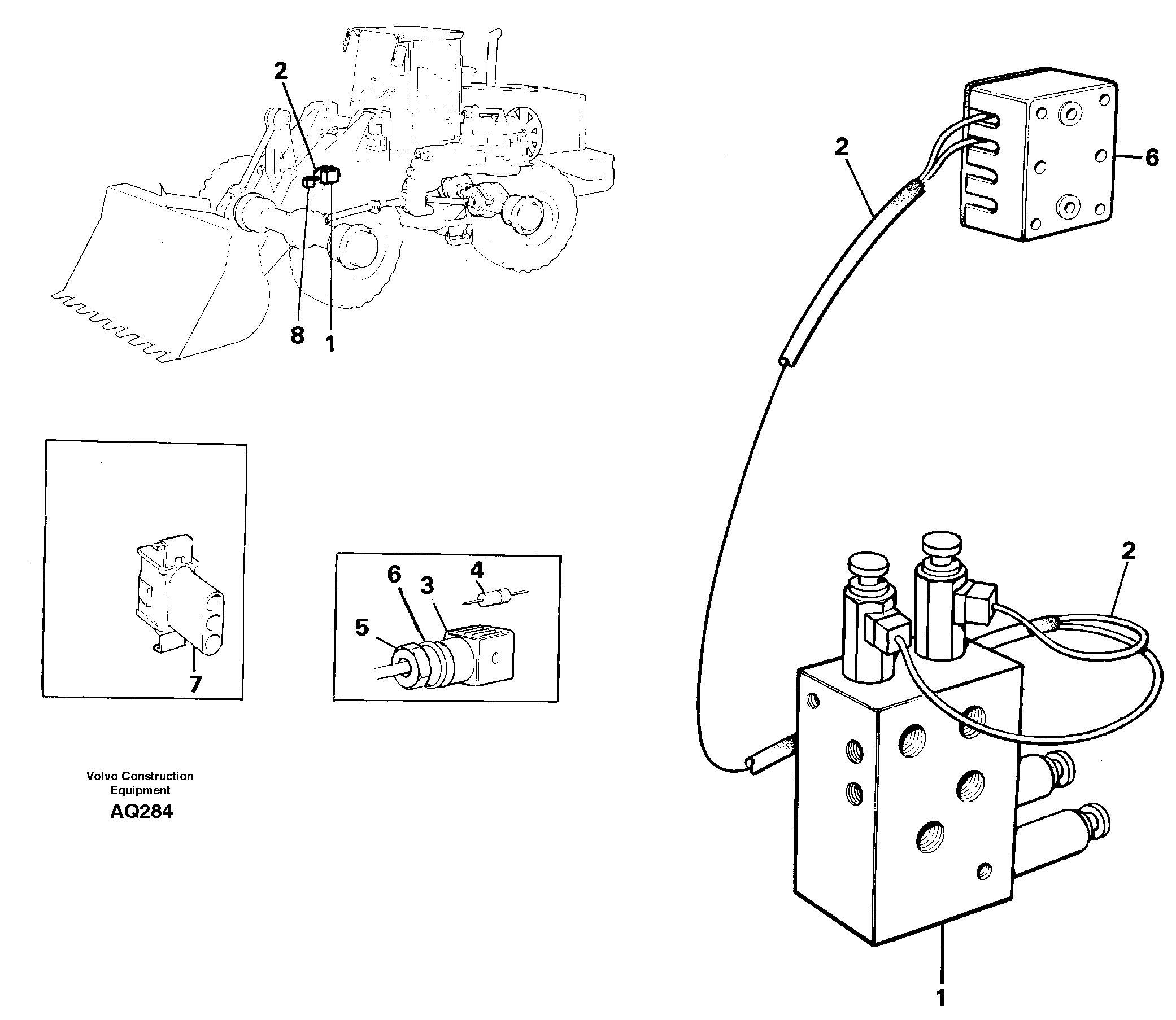Cable harness boom suspension system, front.  94550 — volvo parts diagram