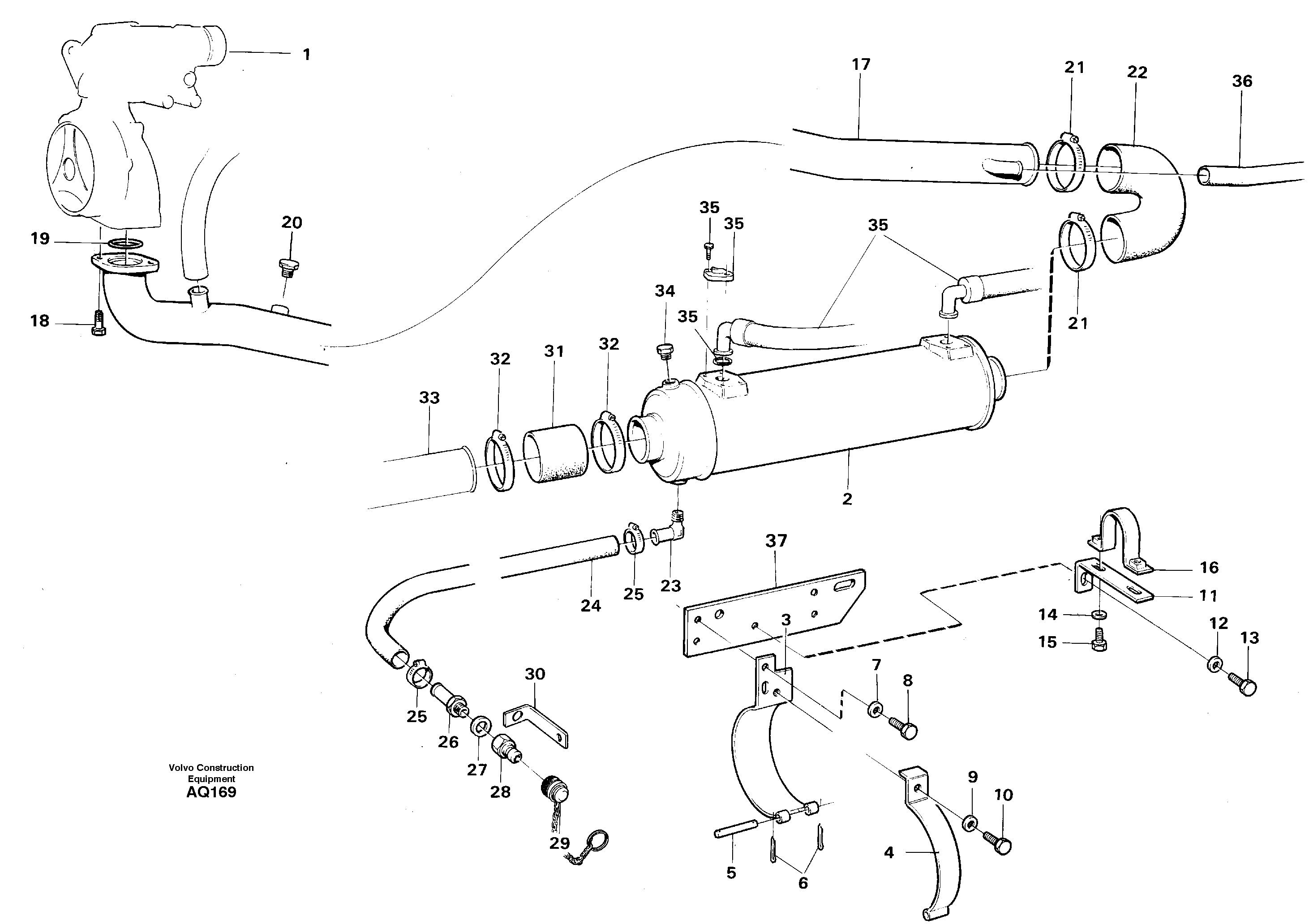 Cooling system: oil cooler — volvo parts diagram