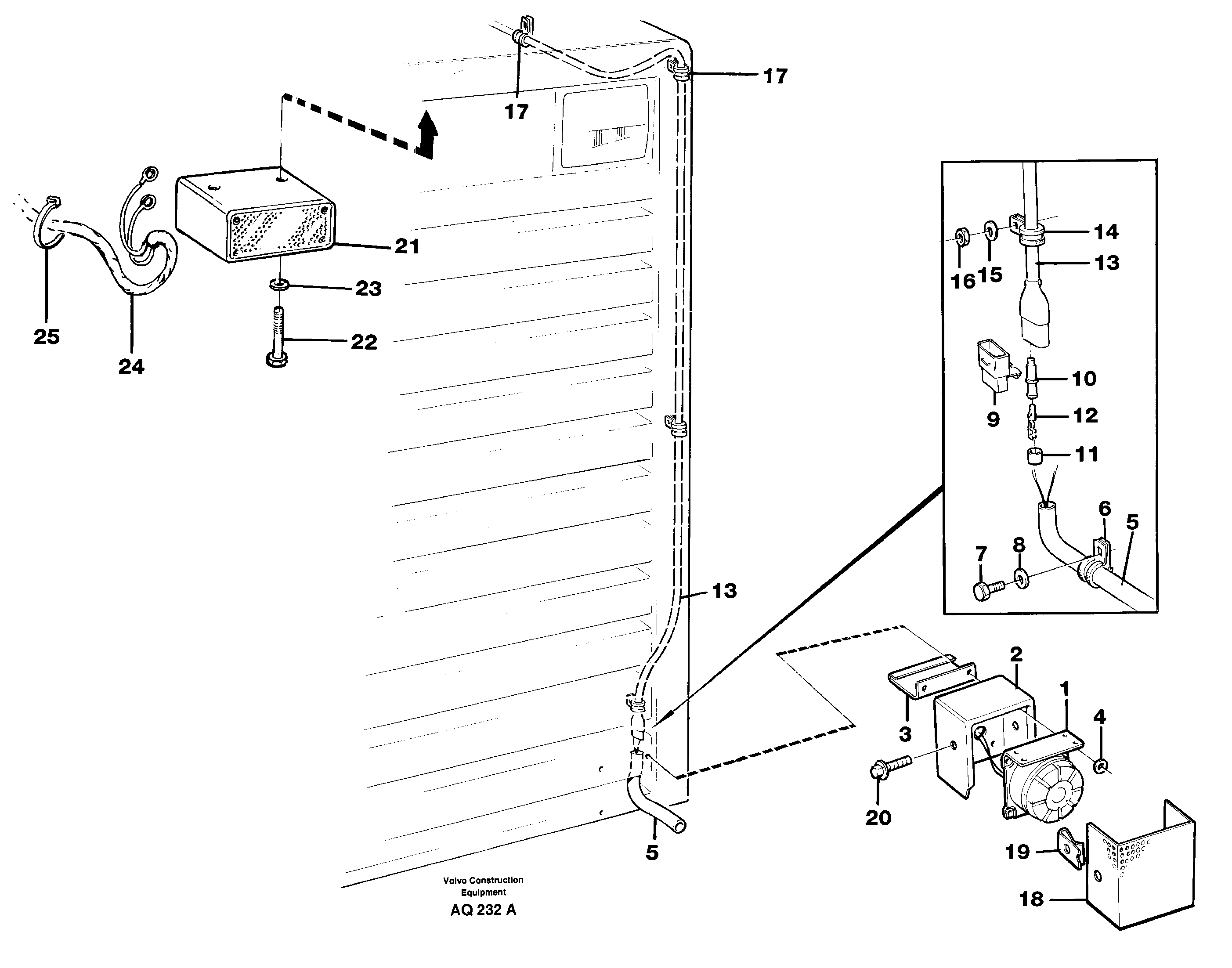 Back-up warning unit  91935 93521 — volvo parts diagram