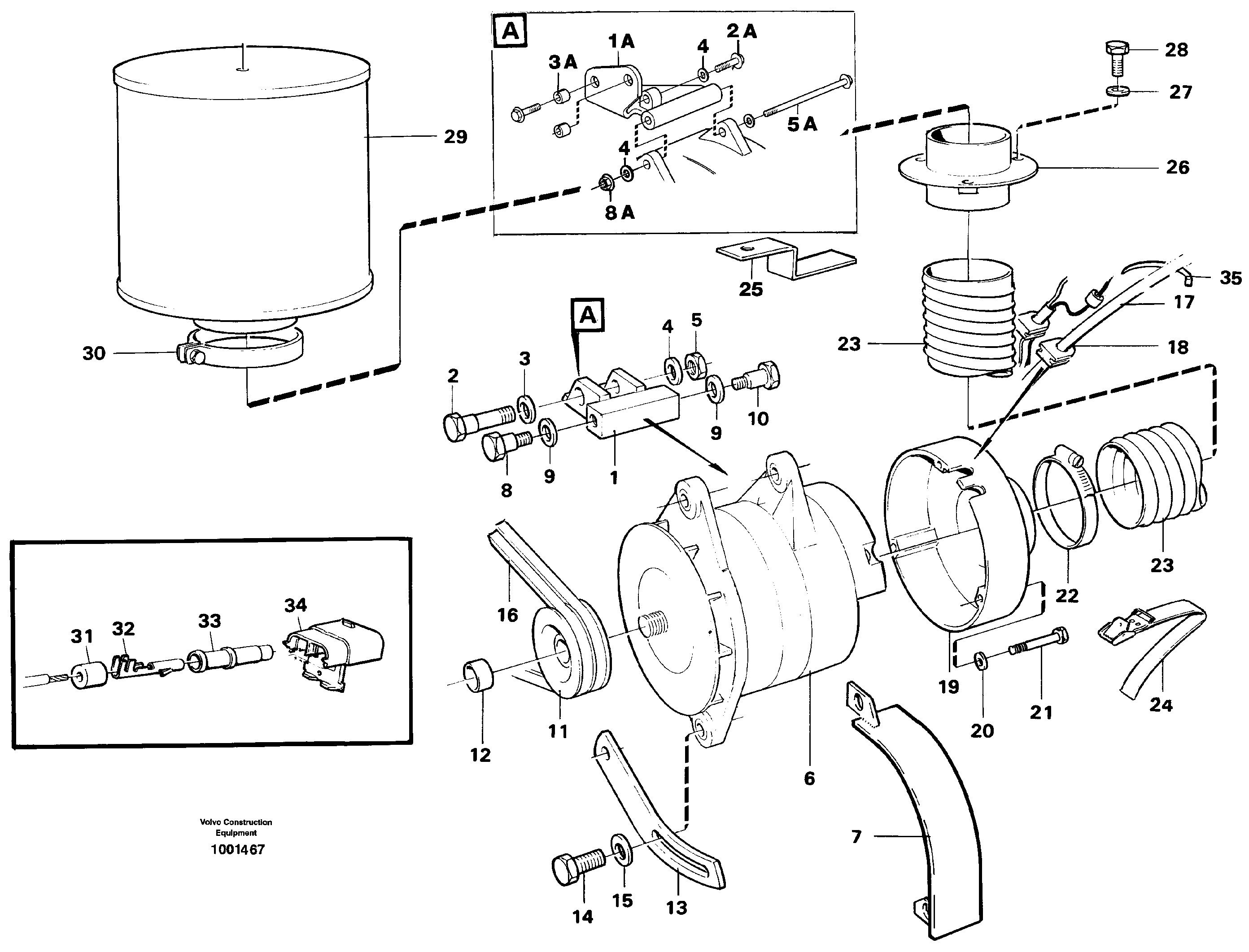Brushles alternator 50a  91956 — volvo parts diagram