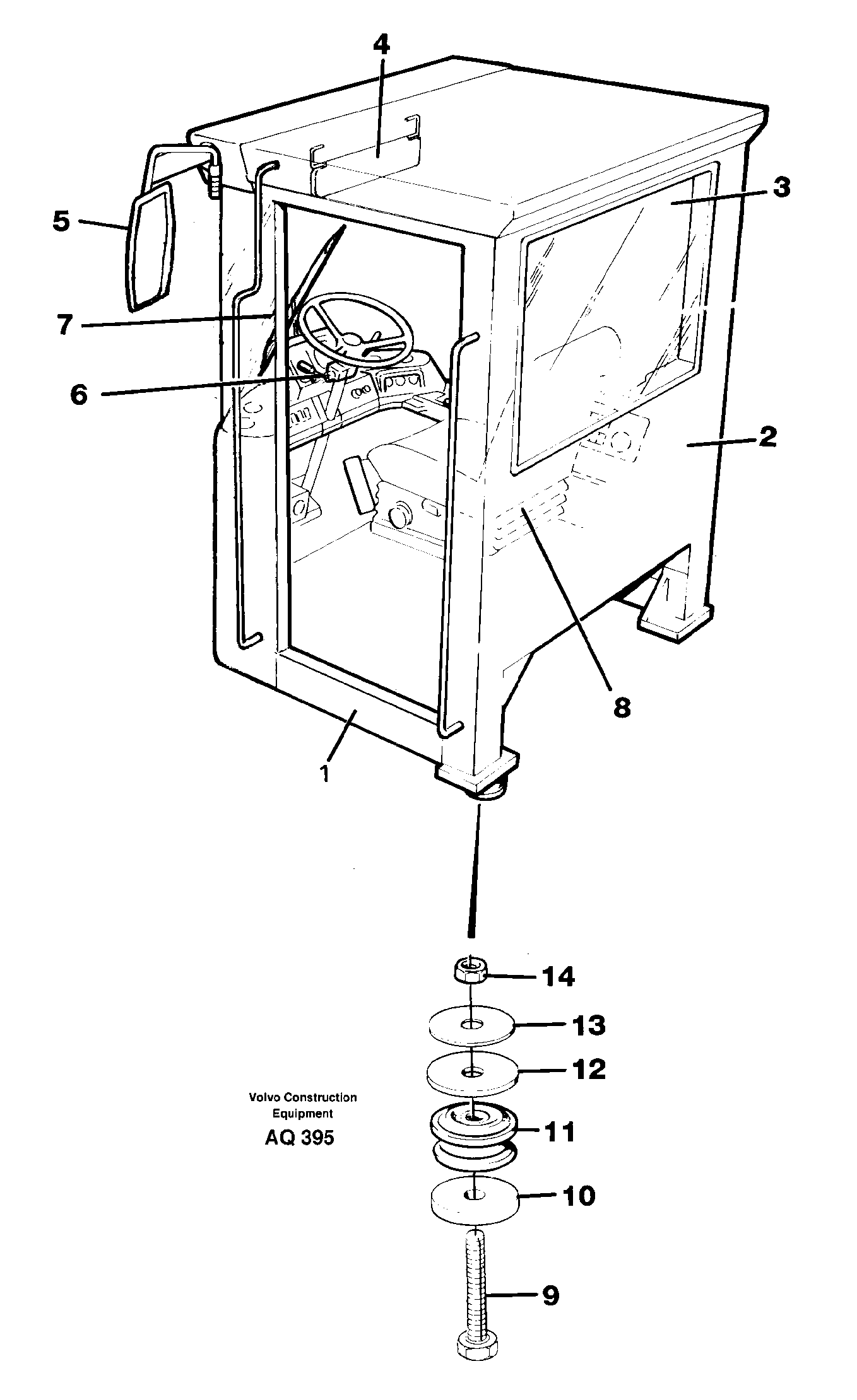 Operator's cab  93505 — volvo parts diagram
