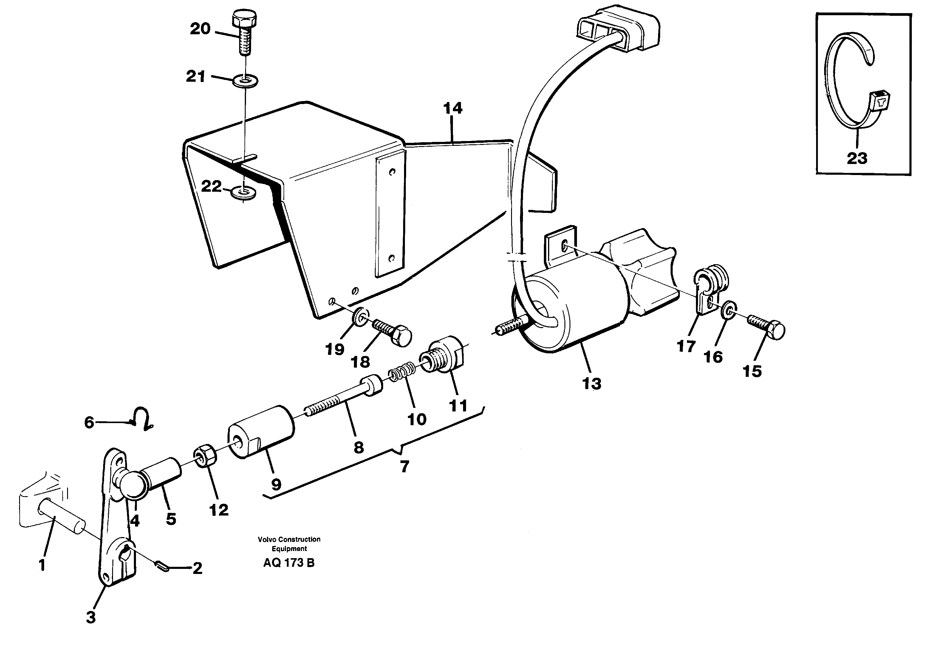 Key turn engine stop  SER NO-11576, SER NO-61796 USA, SER NO-70074 BRAZIL — volvo parts diagram