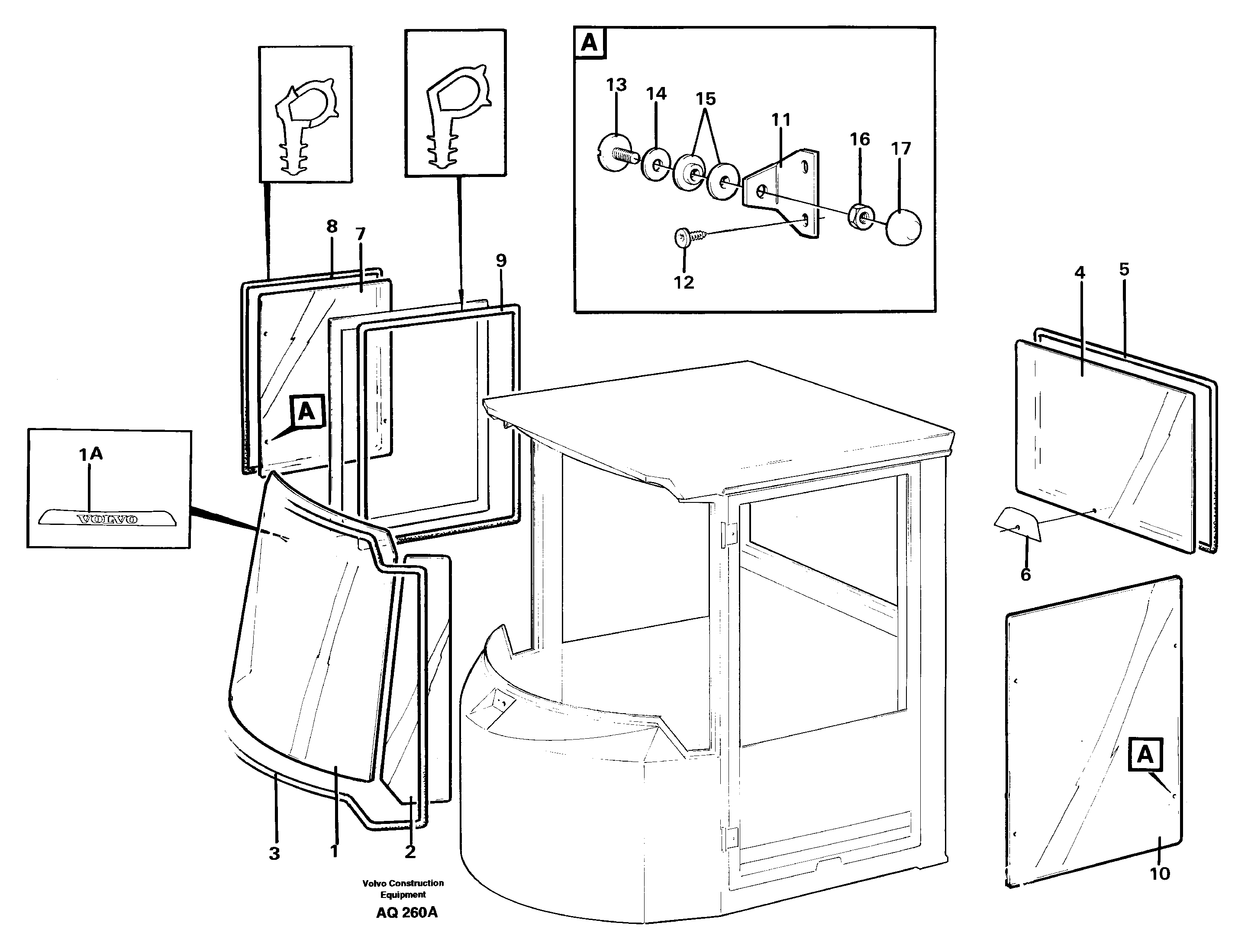 Glass panes — volvo parts diagram