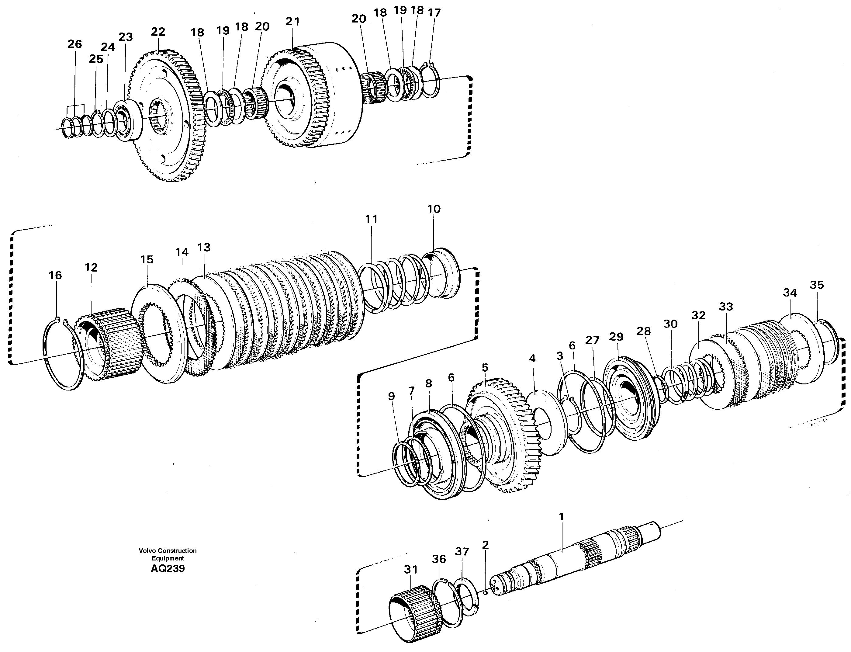 Hydraulic clutch reverse / 2nd speed — volvo parts diagram