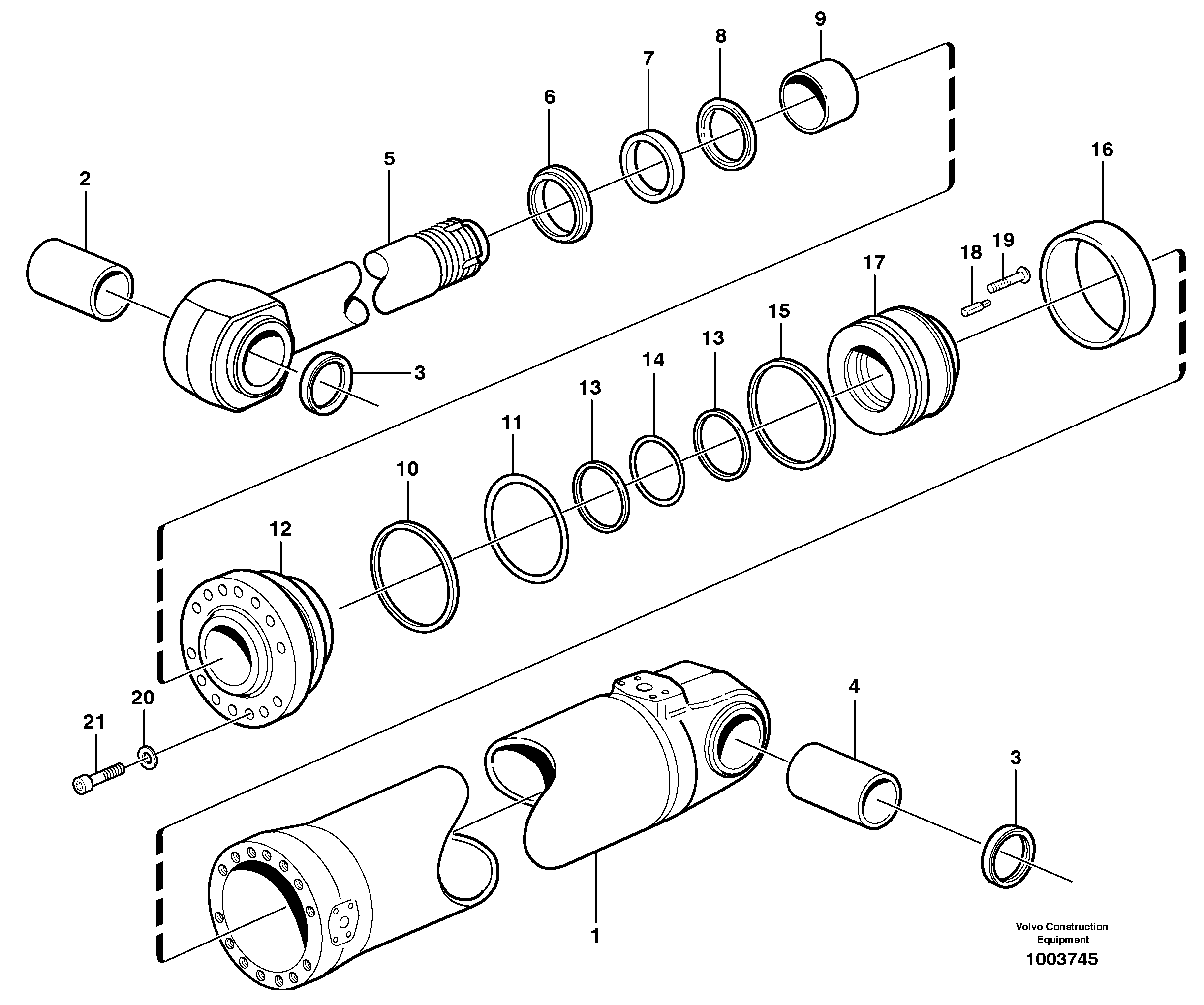 Hydraulic cylinder, tilt — volvo parts diagram