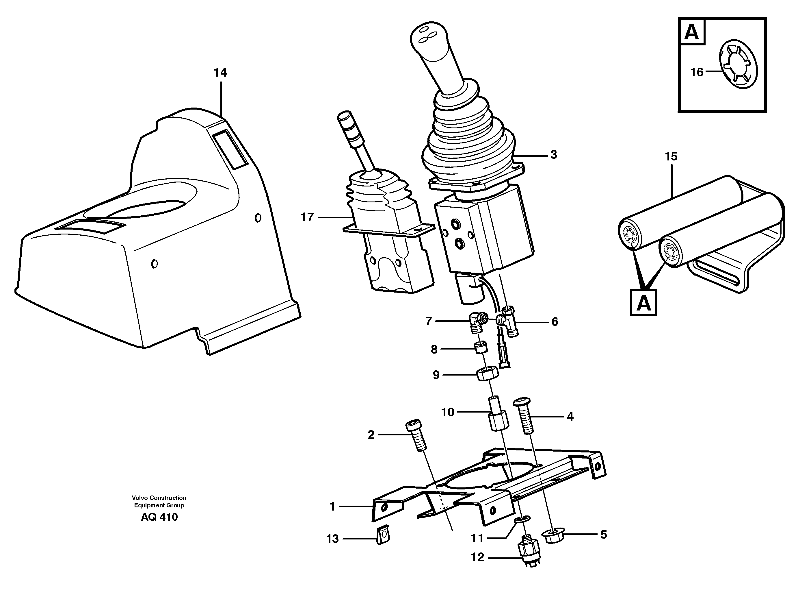Servo valve with fitting parts.  80074, 80126 — volvo parts diagram