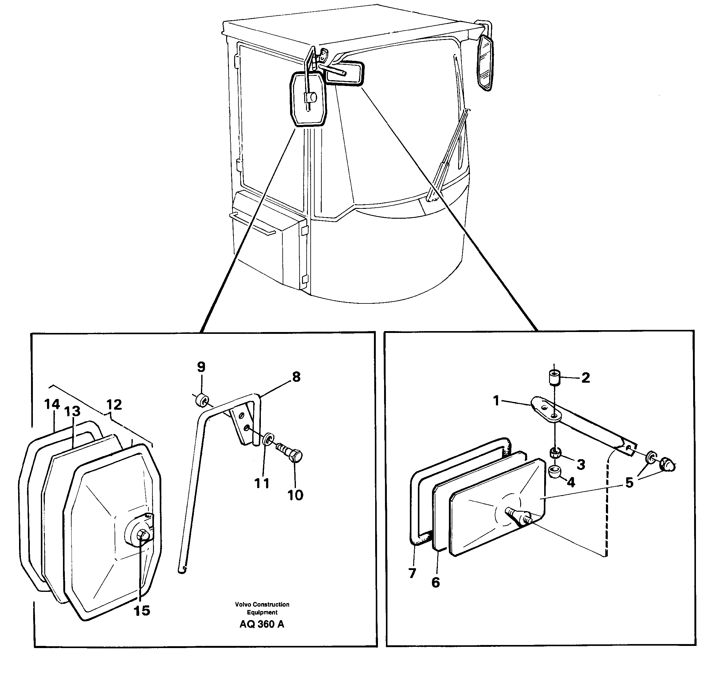 Rear view mirror — volvo parts diagram