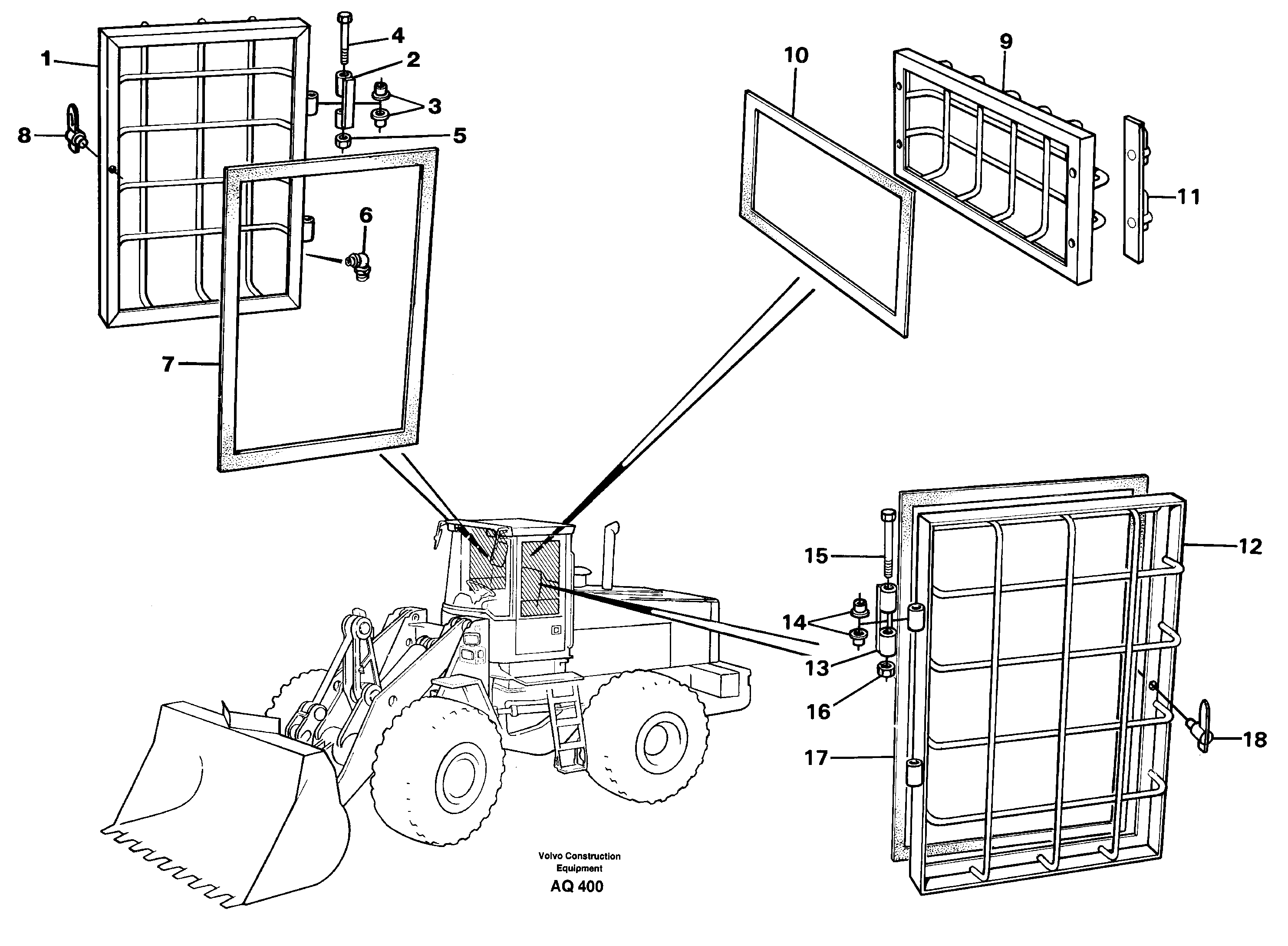 Window guards, side and rear windows.  92657 — volvo parts diagram