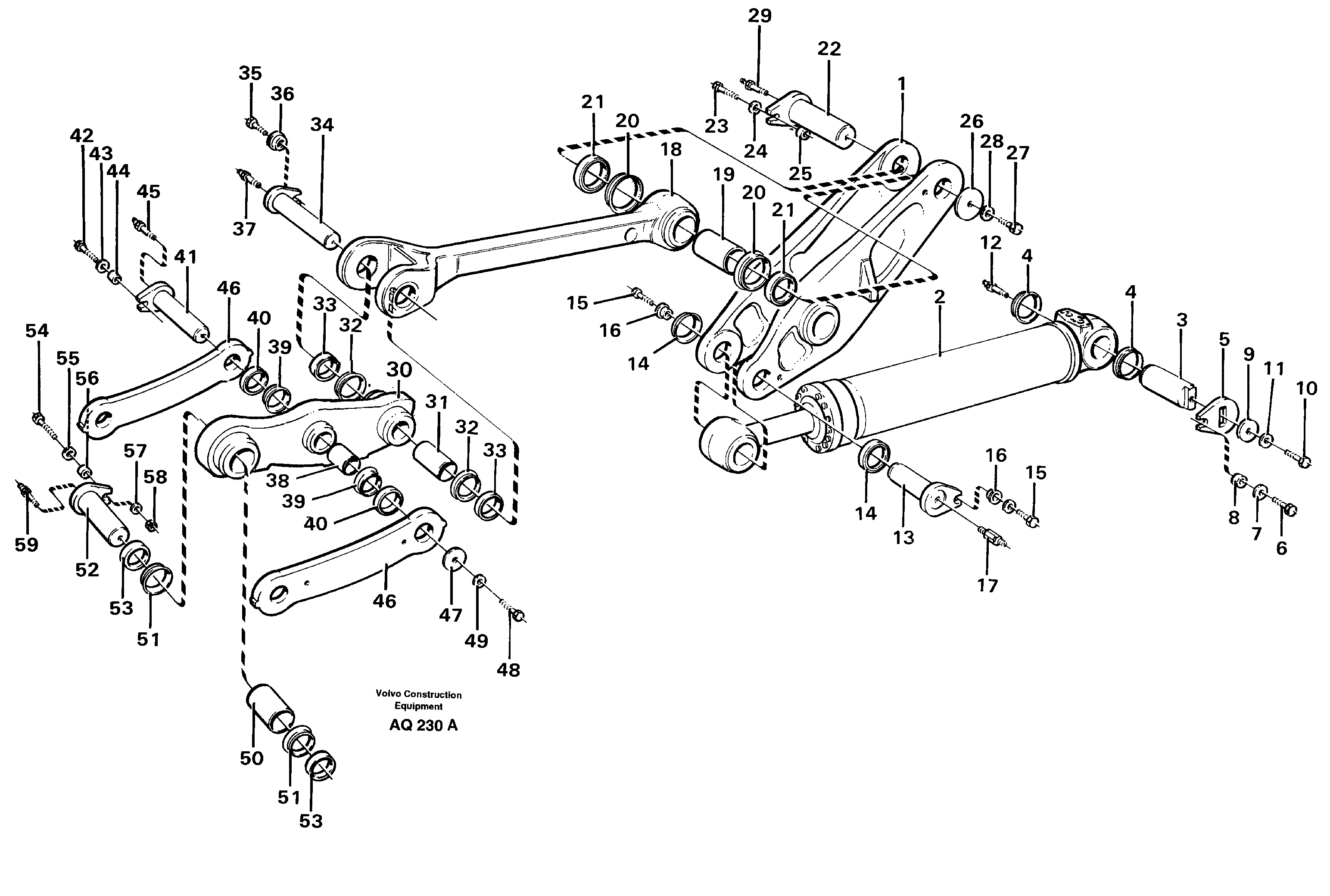 Links with fitting parts  33337 ,93432, 33348, 33352, 33354, 80158 — volvo parts diagram