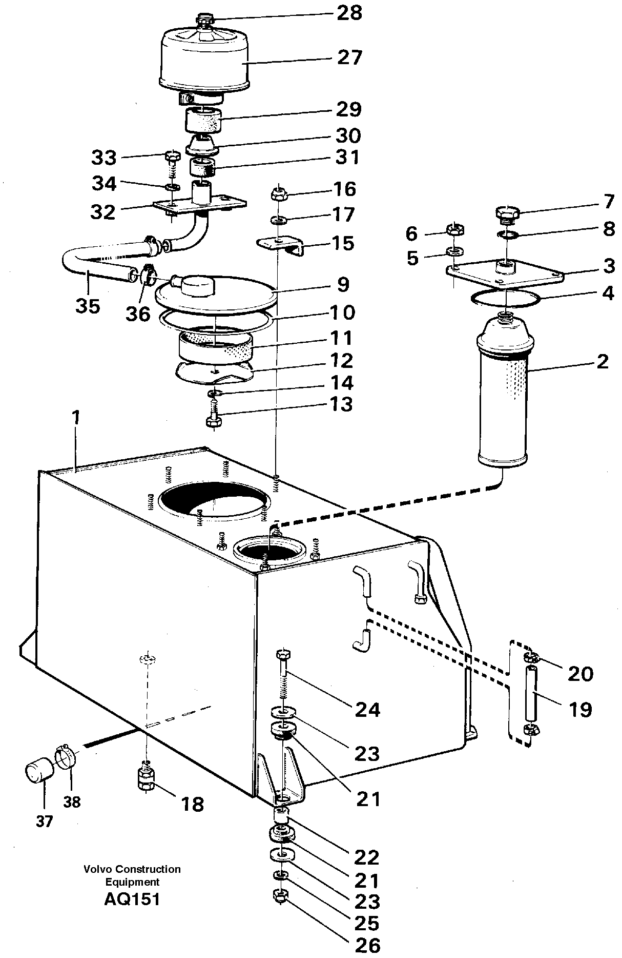 Hydraulic tank — volvo parts diagram