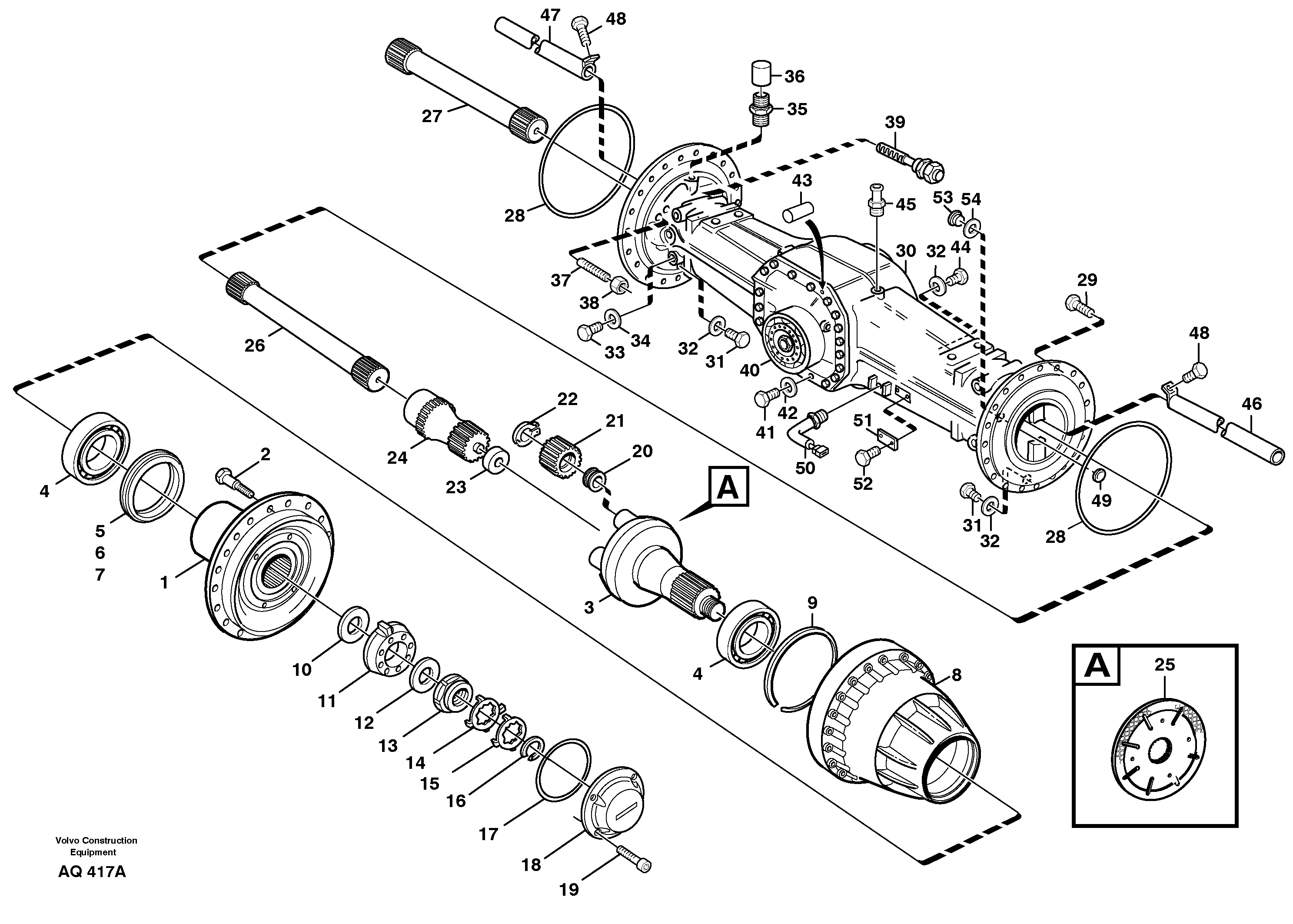 Planet shaft, rear  AWB 30, — volvo parts diagram