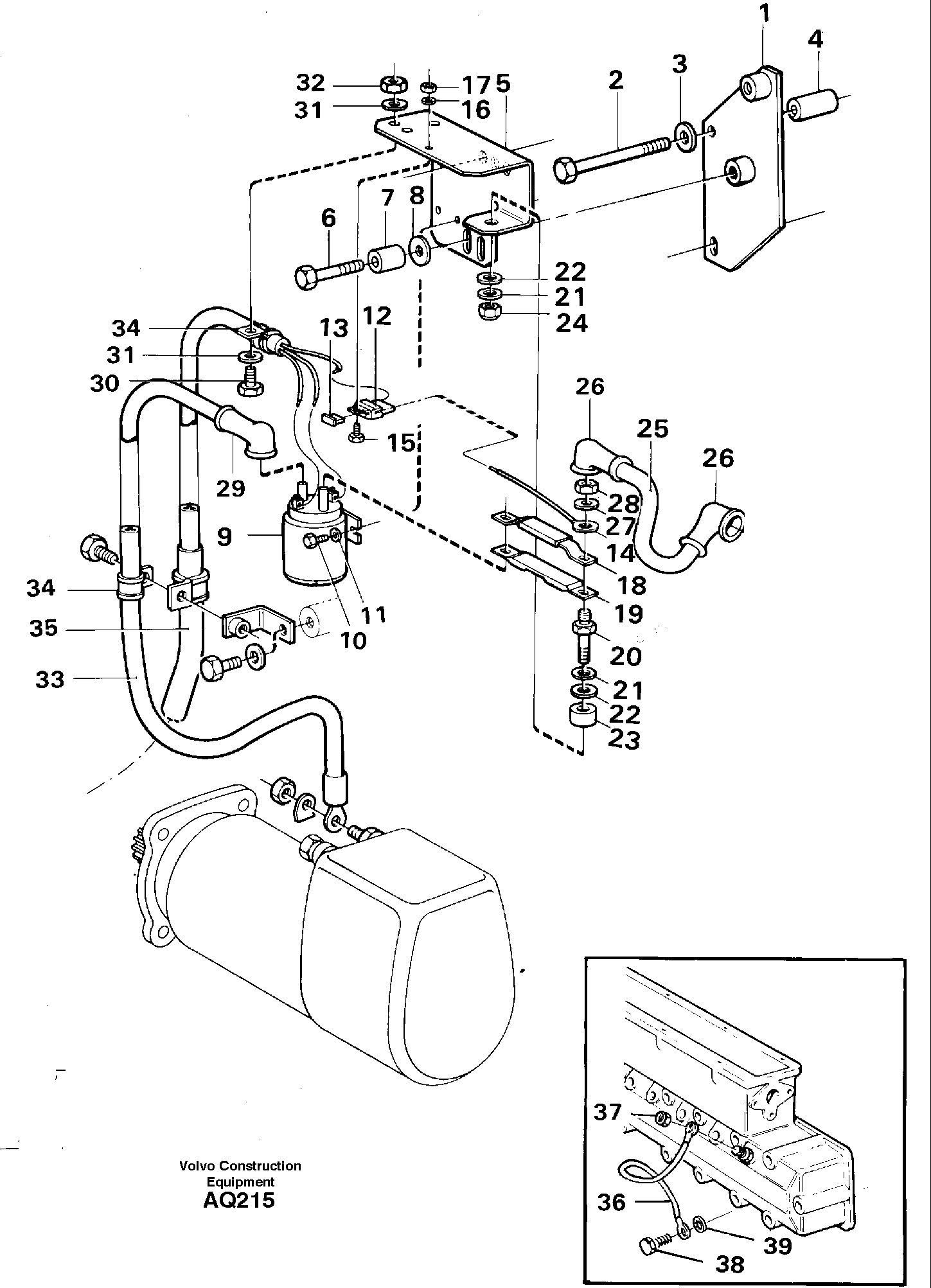 Starter element with fitting parts — volvo parts diagram